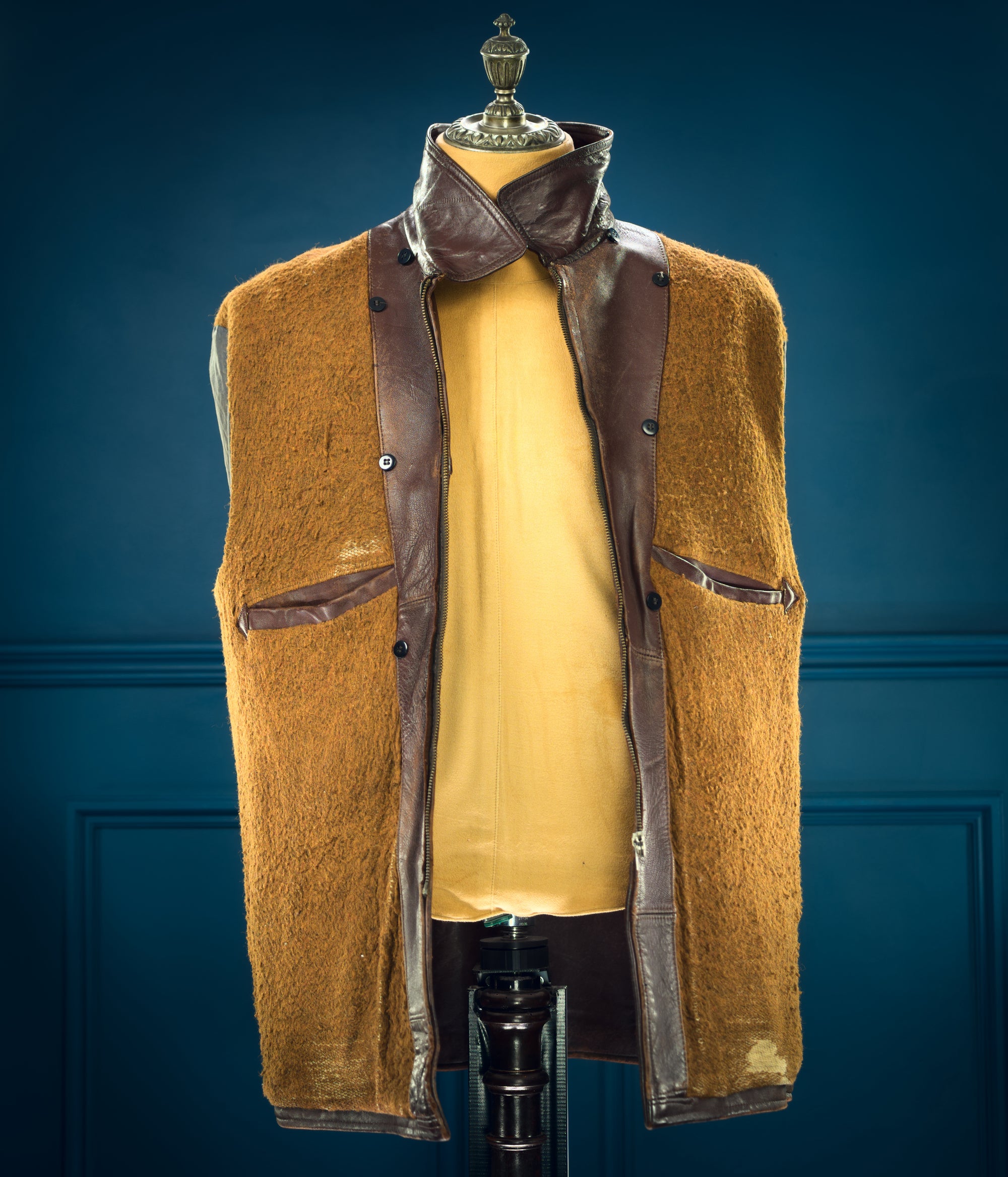 Vintage 1950s French Sheepskin Single Rider Worker Chore Leather Jacket “L”