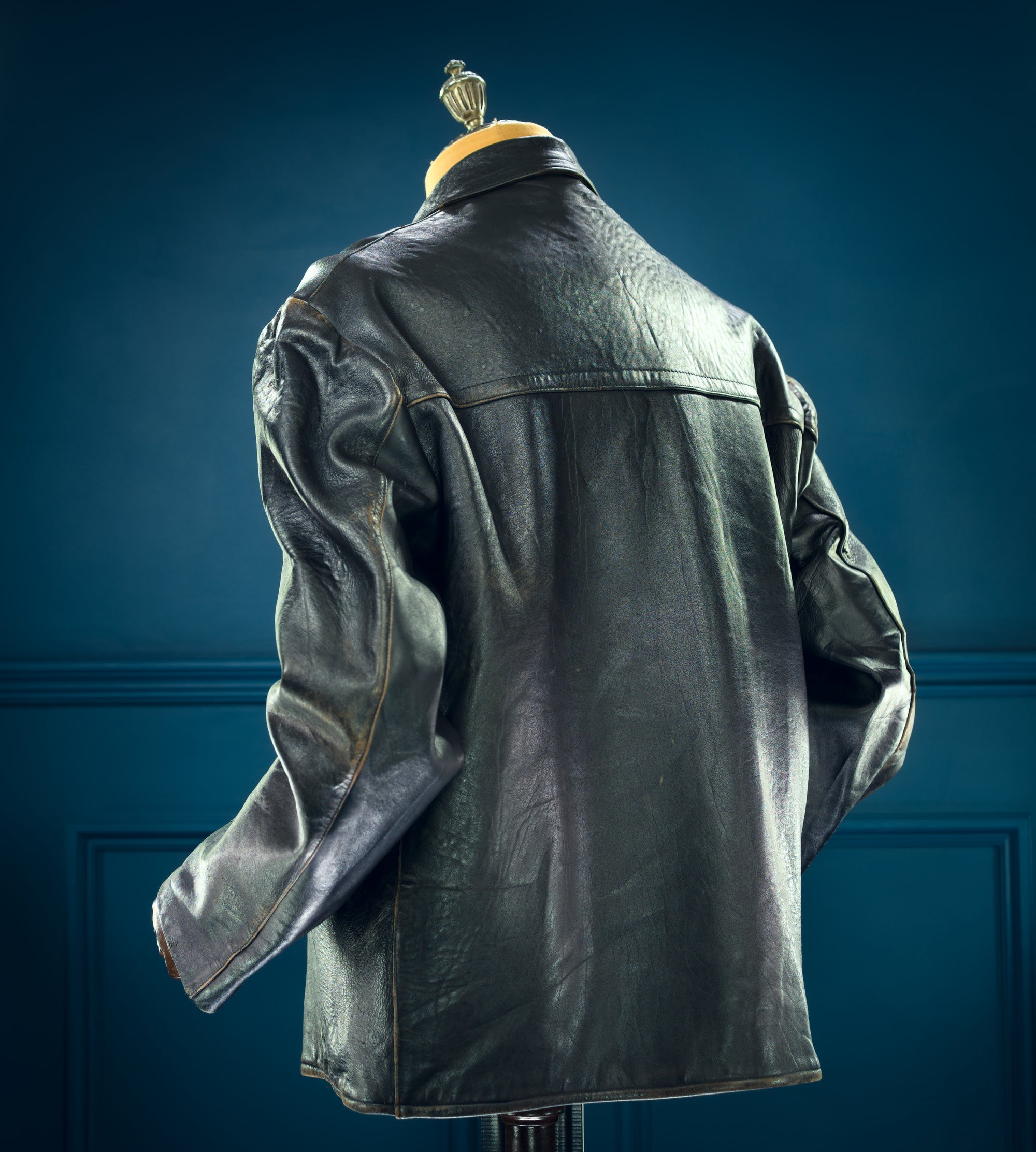 Vintage 1950s German Sheepskin Single Rider Worker Chore Leather Jacket “XL”