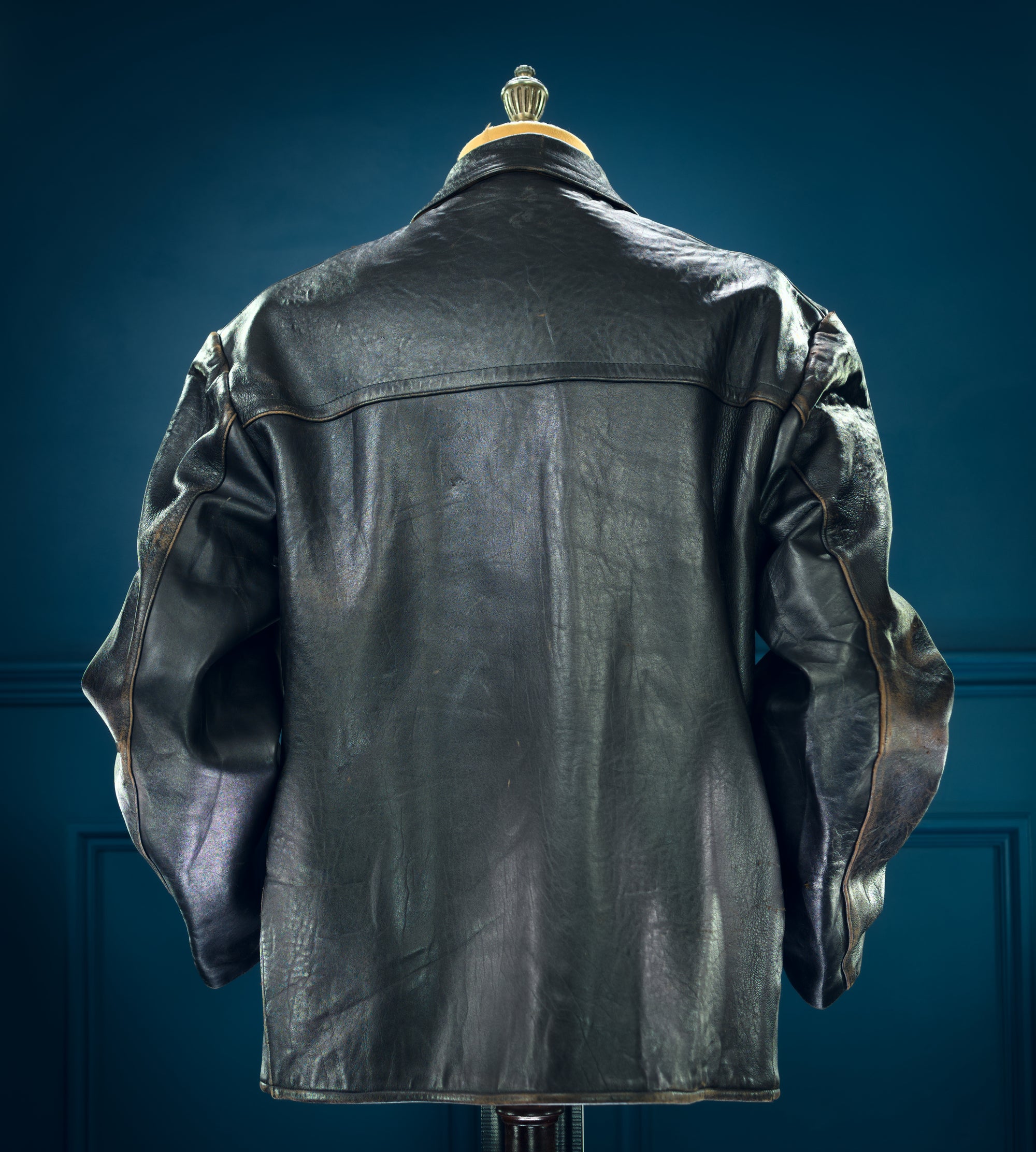 Vintage 1950s German Sheepskin Single Rider Worker Chore Leather Jacket “XL”