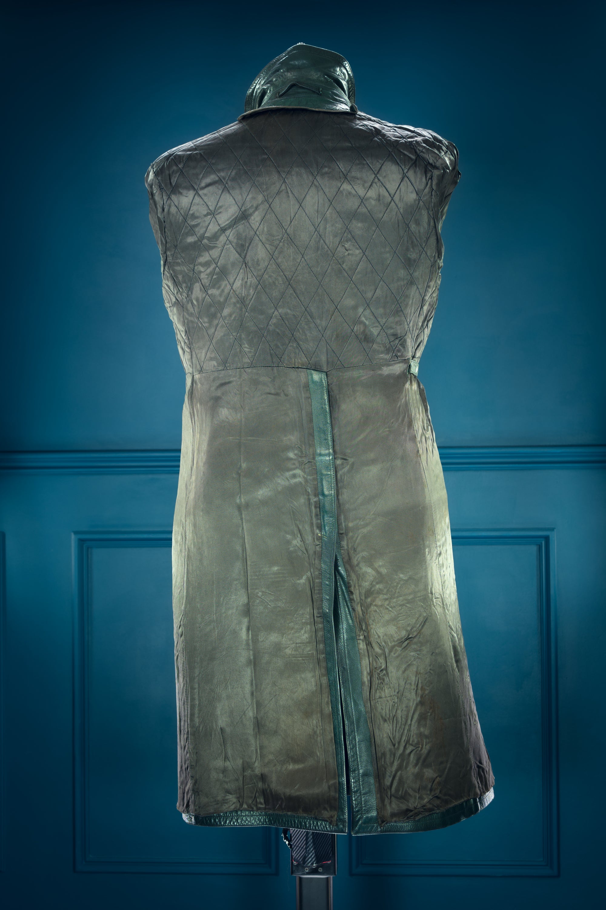 Vintage 1950s West German Cold War Border Guard Trench Coat Leather Jacket “M”