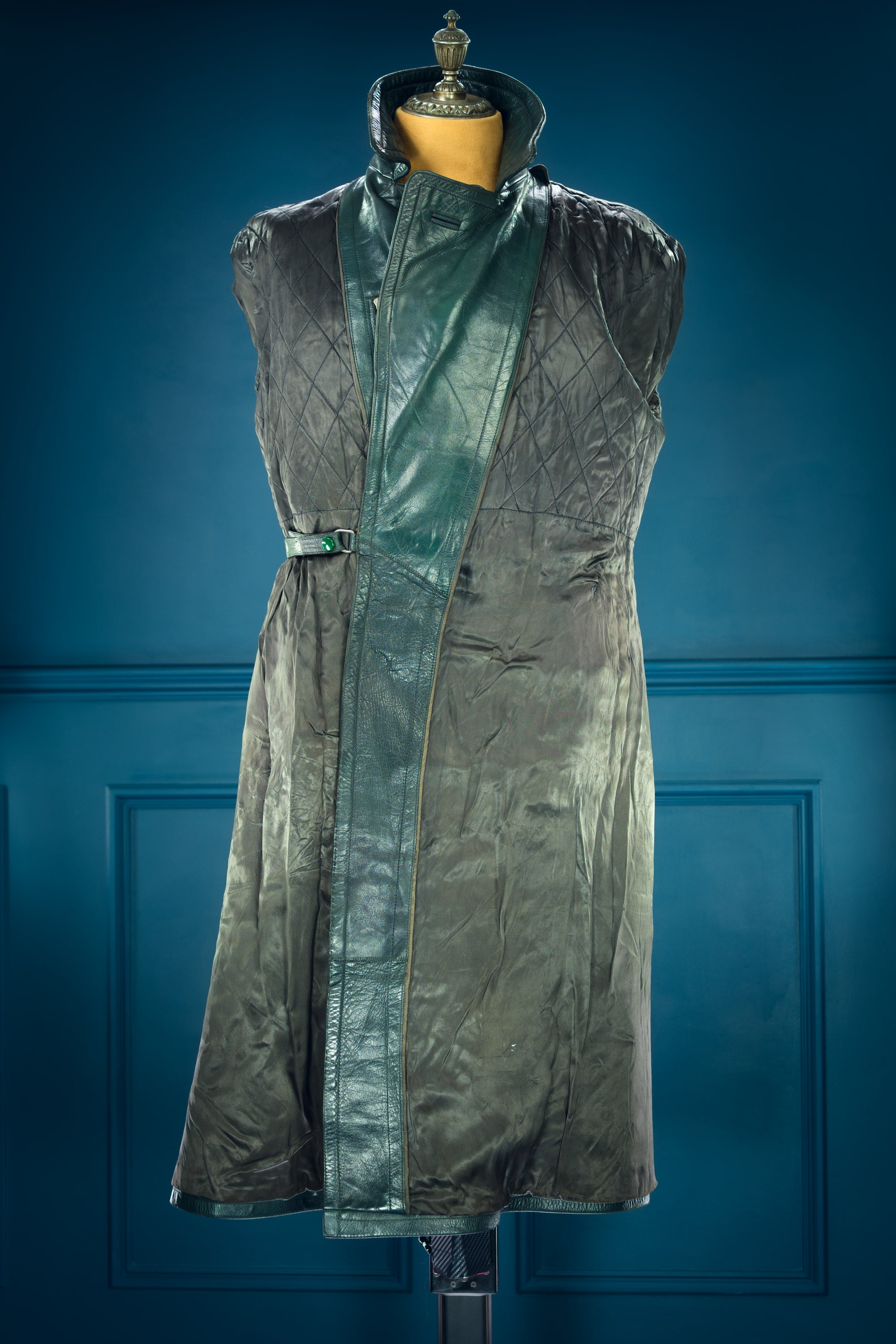 Vintage 1950s West German Cold War Border Guard Trench Coat Leather Jacket “M”