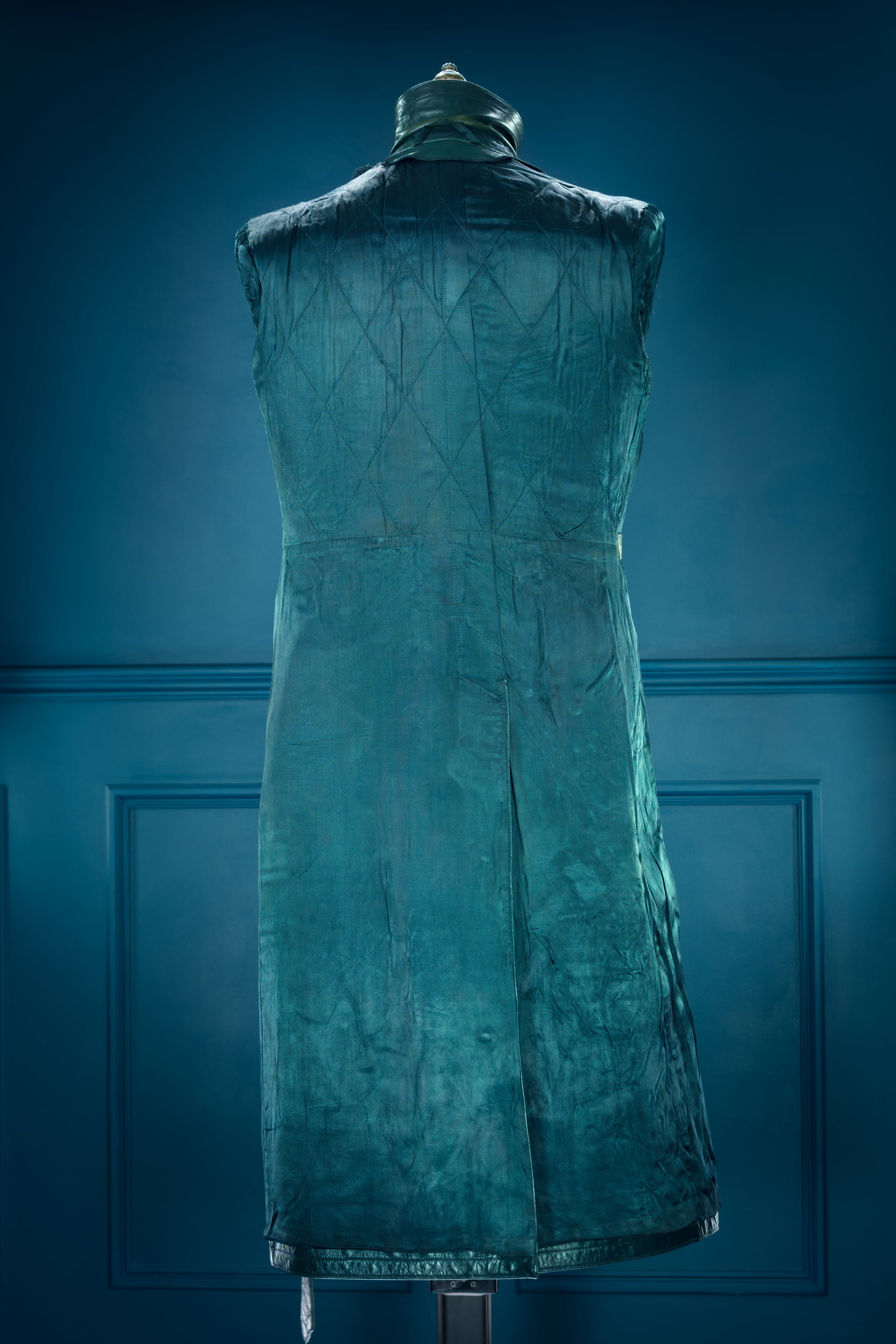 Vintage 1950s West German Cold War Border Guard Trench Coat Leather Jacket “M”