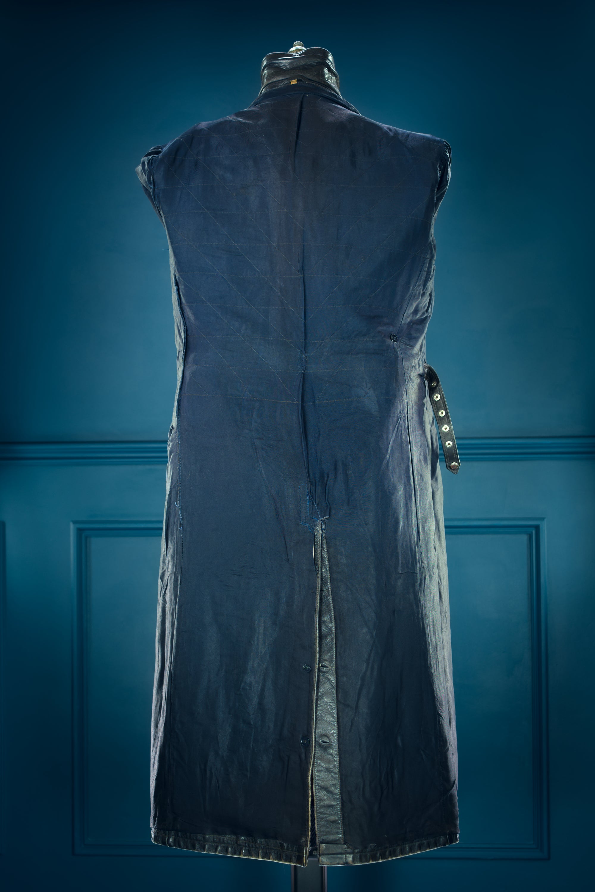 Vintage 1950s West German Cold War Border Guard Trench Coat Leather Jacket “M”