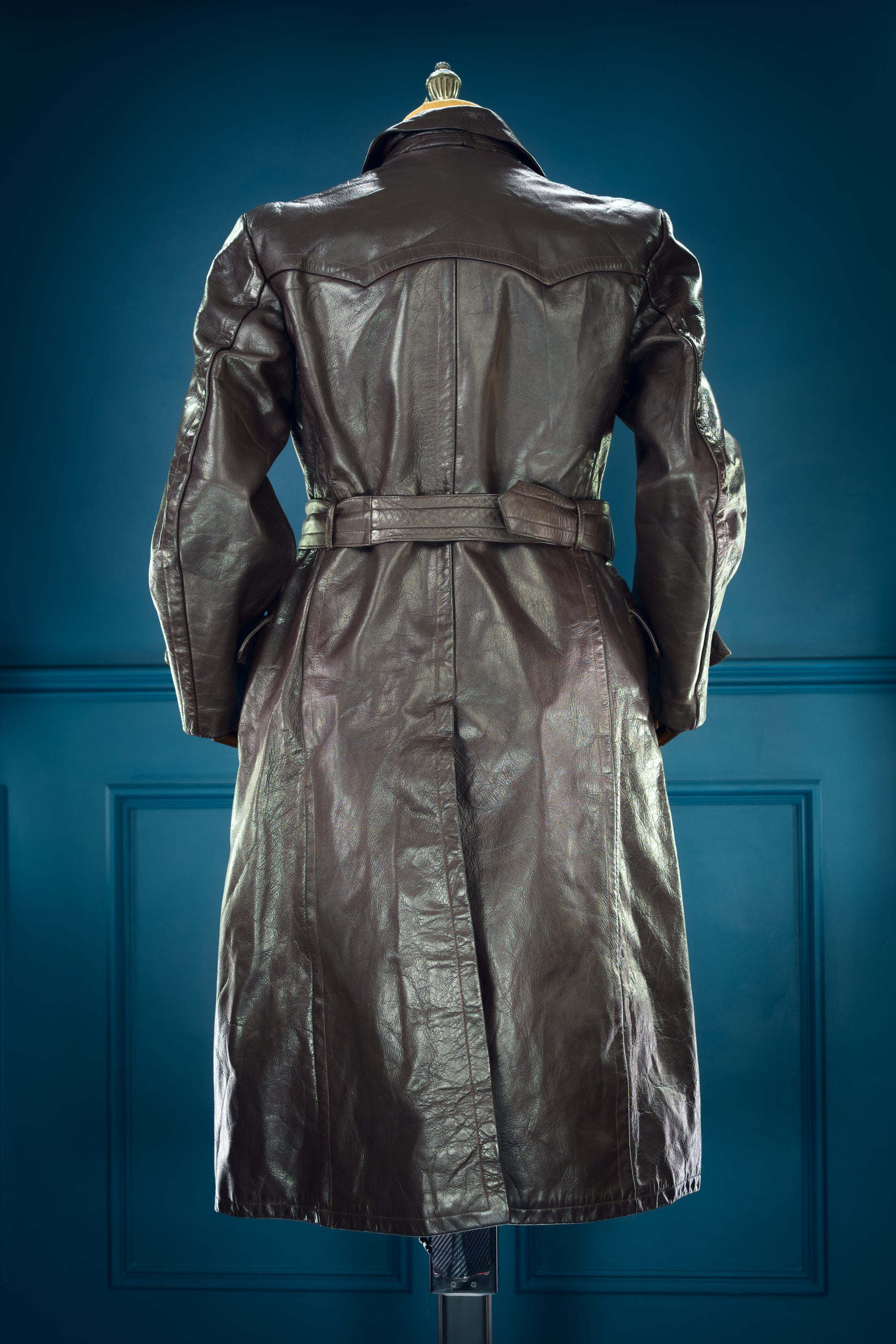 Vintage 1950s East German Cold War Trench Over Coat Motoring Leather Jacket “M”