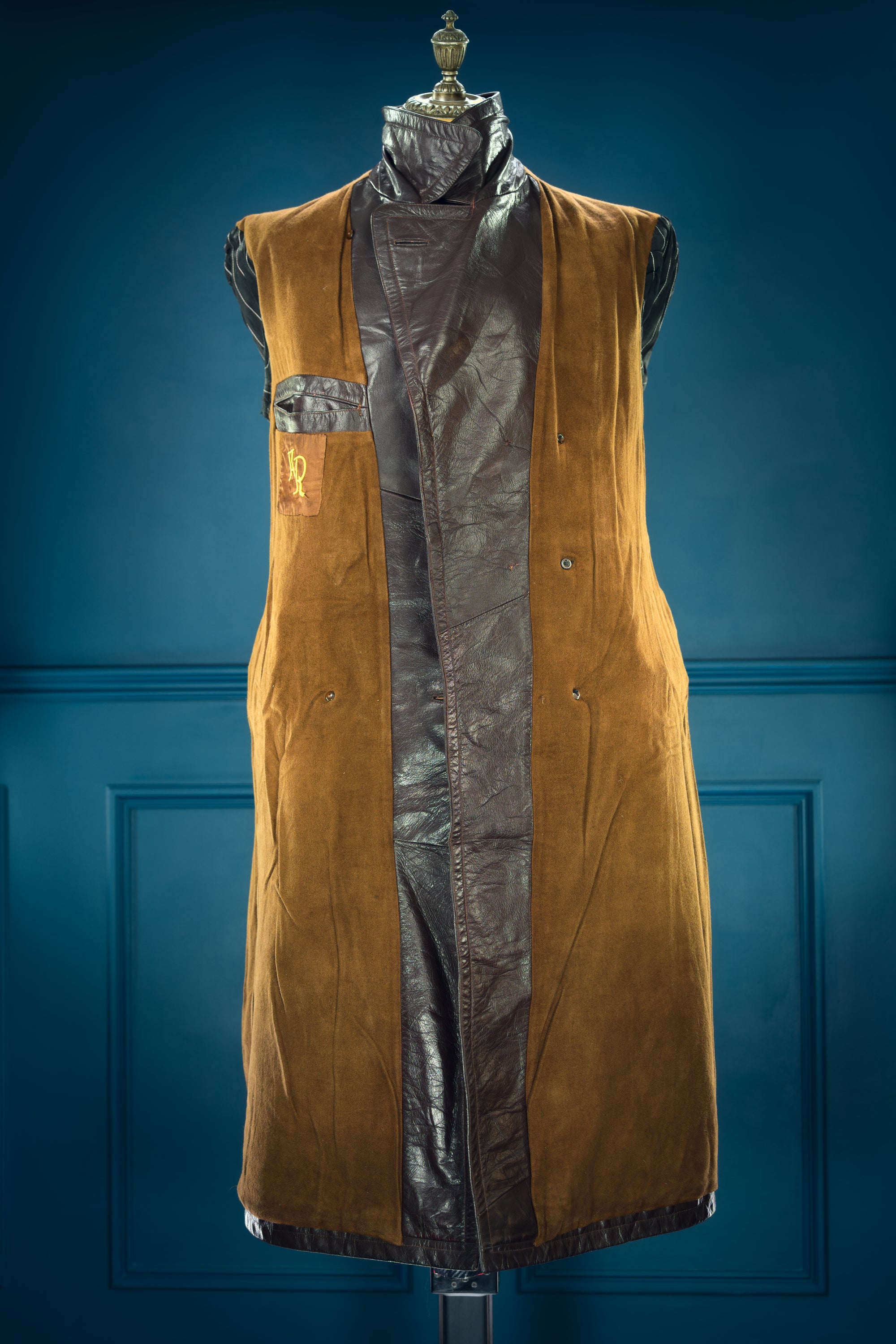 Vintage 1950s East German Cold War Trench Over Coat Motoring Leather Jacket “M”