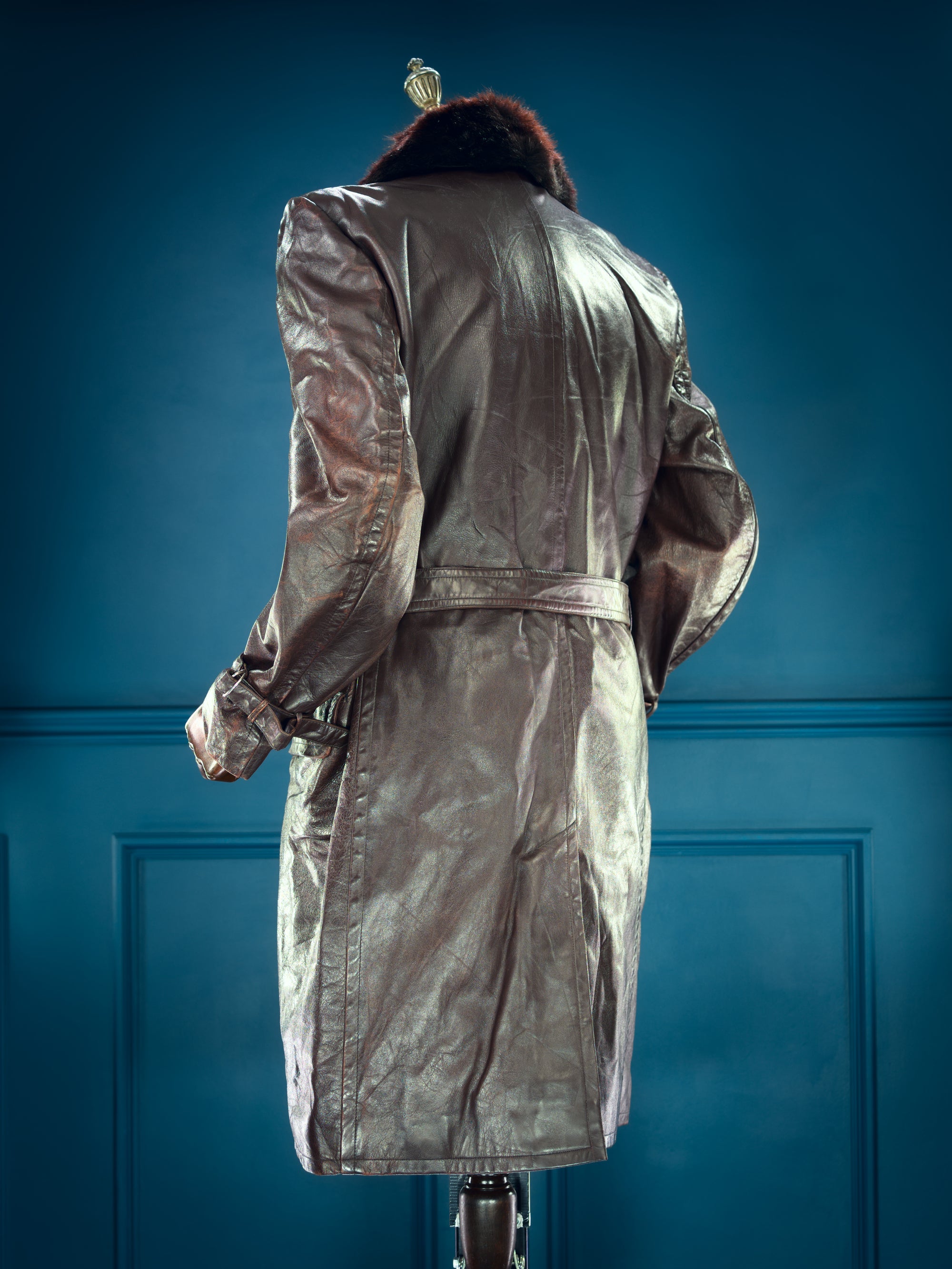 Vintage 1940s WW2 Czech Resistance Sniper Trench Great Coat Leather Jacket “L”