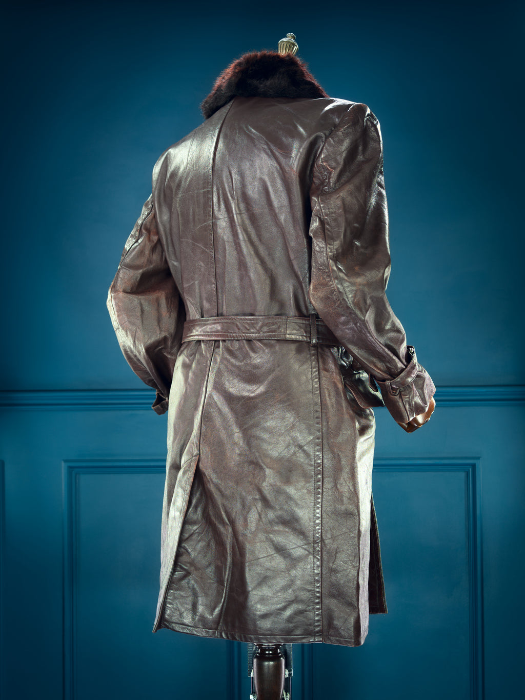 Vintage 1940s WW2 Czech Resistance Sniper Trench Great Coat Leather Jacket “L”