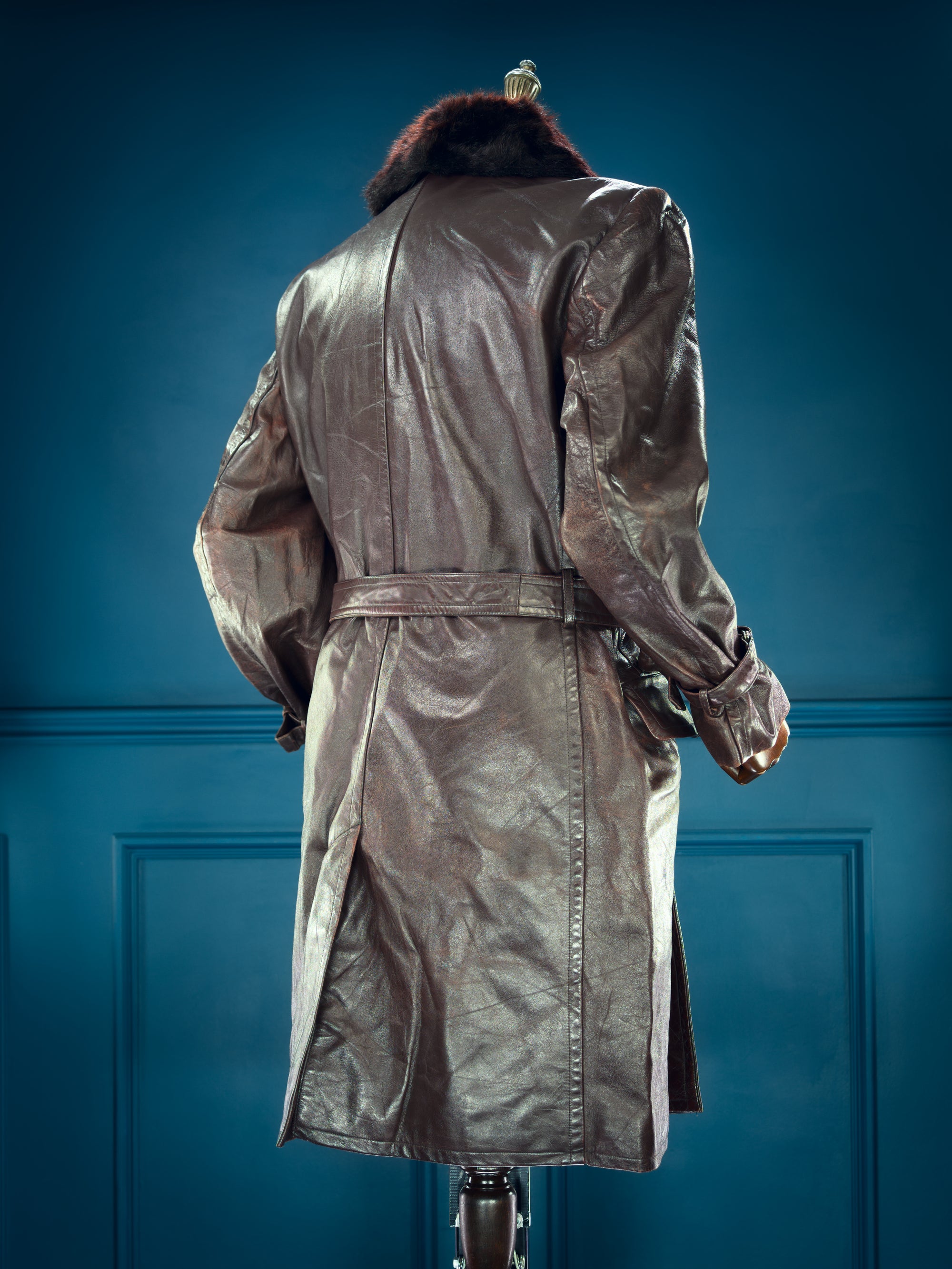 Vintage 1940s WW2 Czech Resistance Sniper Trench Great Coat Leather Jacket “L”