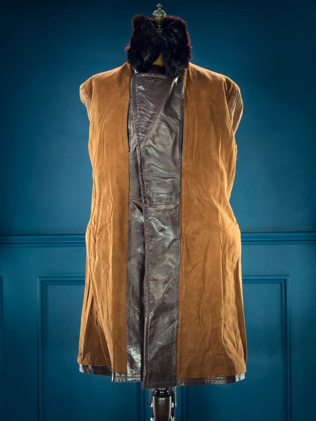 Vintage 1940s WW2 Czech Resistance Sniper Trench Great Coat Leather Jacket “L”