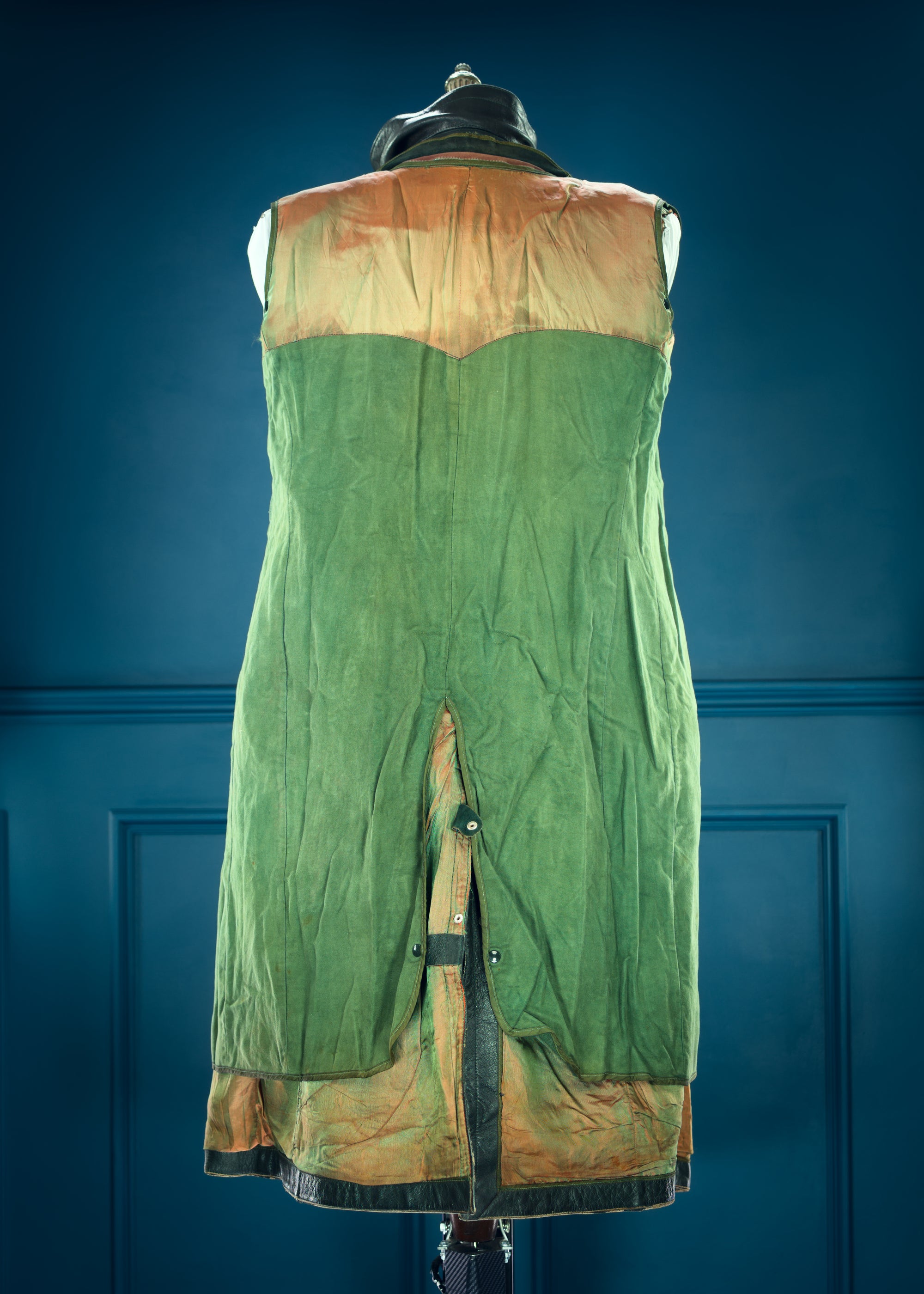 Vintage 1950s West German Cold War Border Guard Trenchcoat Leather Jacket “S”