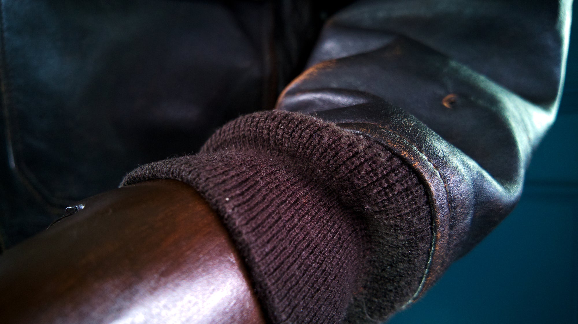 Vintage 1980s Avirex G1 Sheepskin Brown Bomber Flight Leather Jacket “L”