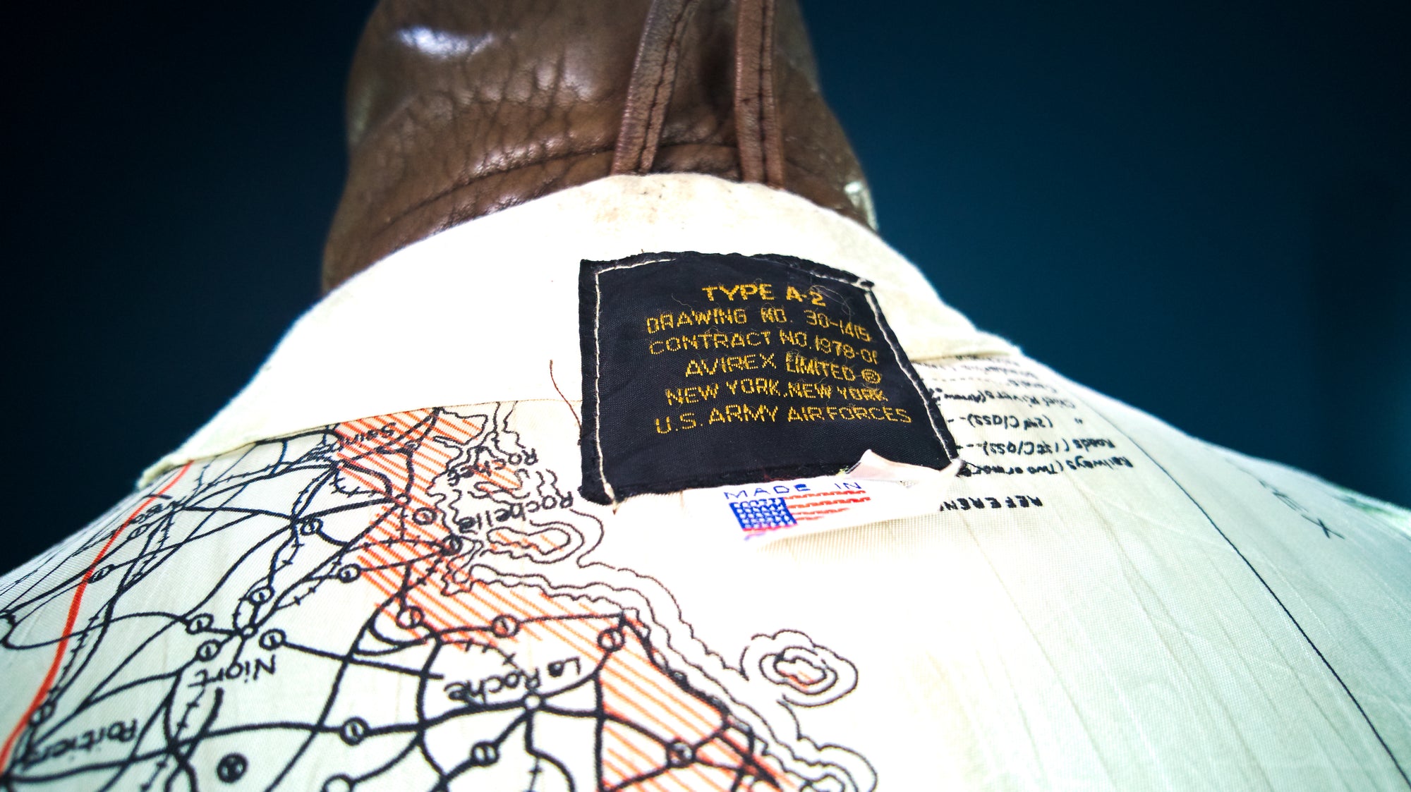 Vintage 1980s Avirex A2 Sheepskin Brown Bomber Flight Leather Jacket "XL"