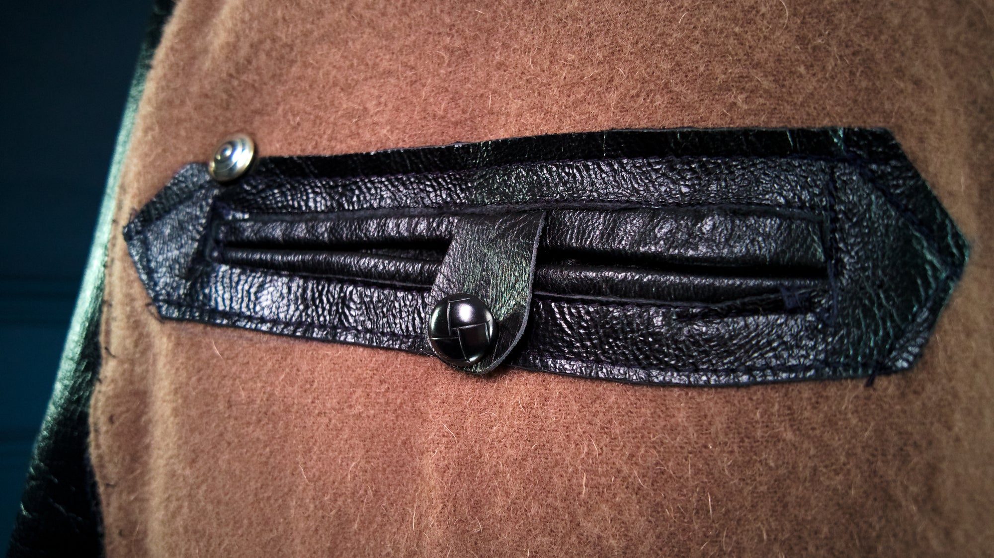 Vintage 1950s Italian Police Belted Biker Patrol Leather Motoring Coat “L”