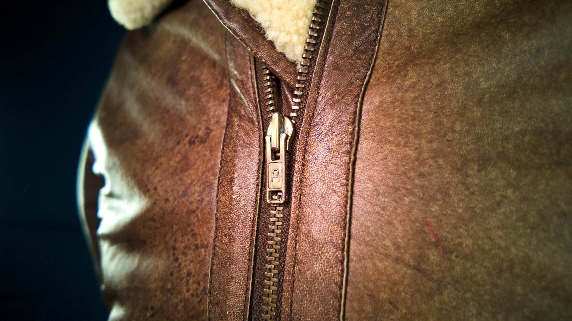 Vintage 80s Sheepskin Fur Flight Aviator Bomber Leather Jacket Coat “M"