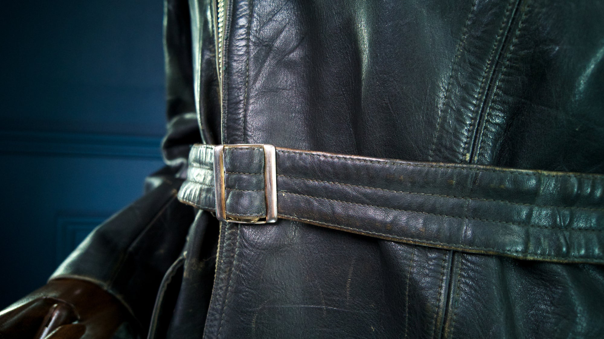 Vintage 1940s WW2 German Horsehide Biker Motorcycle Dispatch Leather Jacket “M"