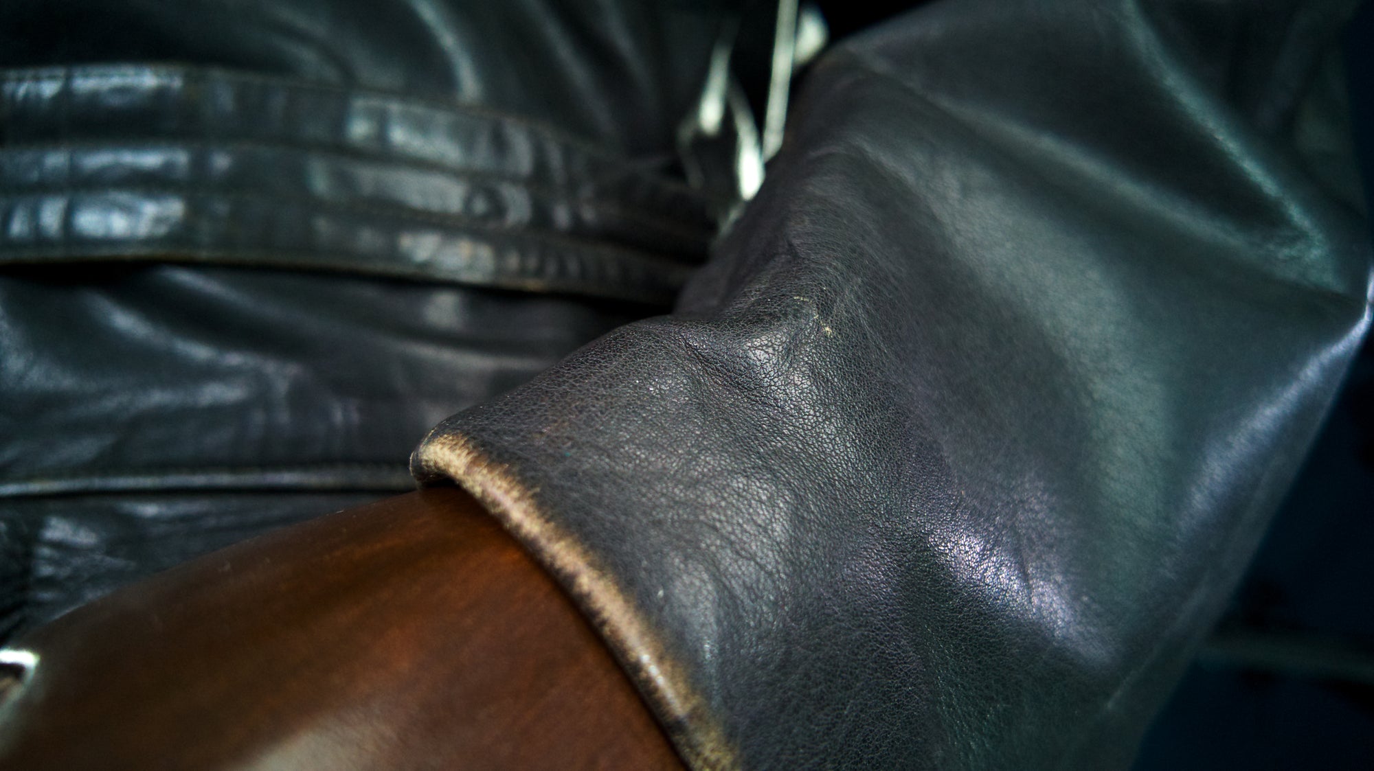 Vintage 1940s WW2 German Horsehide Biker Motorcycle Dispatch Leather Jacket “M"