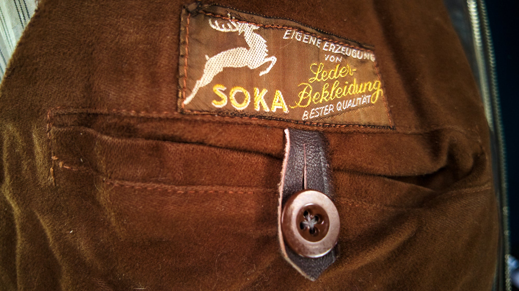 Vintage 1940s German Deerskin Cold War Biker Worker Rider Leather Jacket “M”