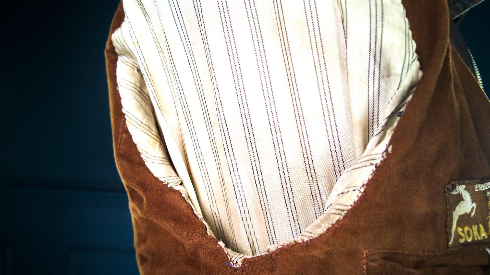 Vintage 1940s German Deerskin Cold War Biker Worker Rider Leather Jacket “M”