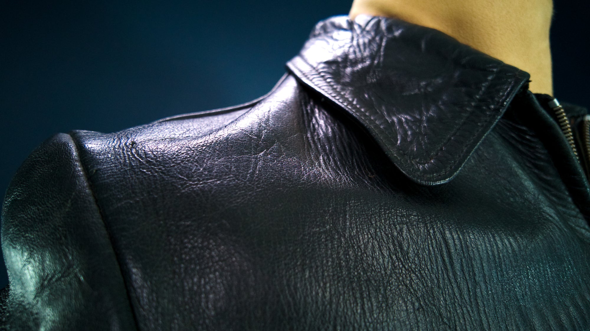 Vintage 1940s German Goatskin Cold War Biker Worker Rider Leather Jacket “M”