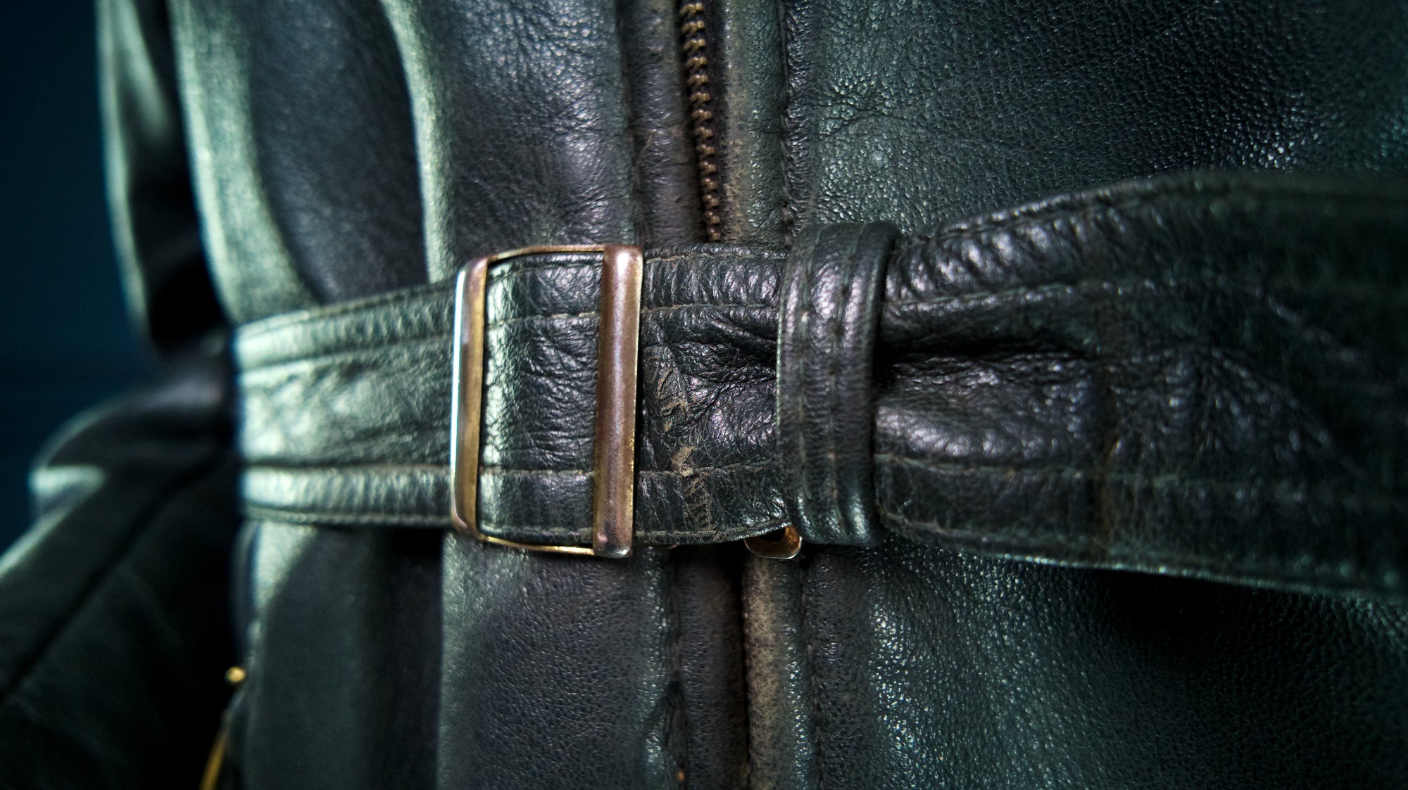 Vintage 1940s German Goatskin Cold War Biker Worker Rider Leather Jacket “M”