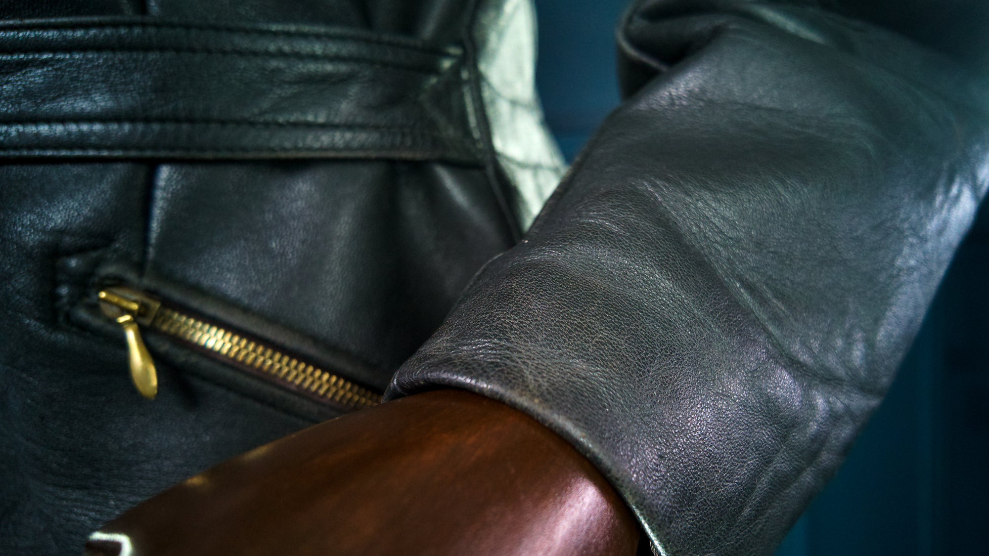 Vintage 1940s German Goatskin Cold War Biker Worker Rider Leather Jacket “M”