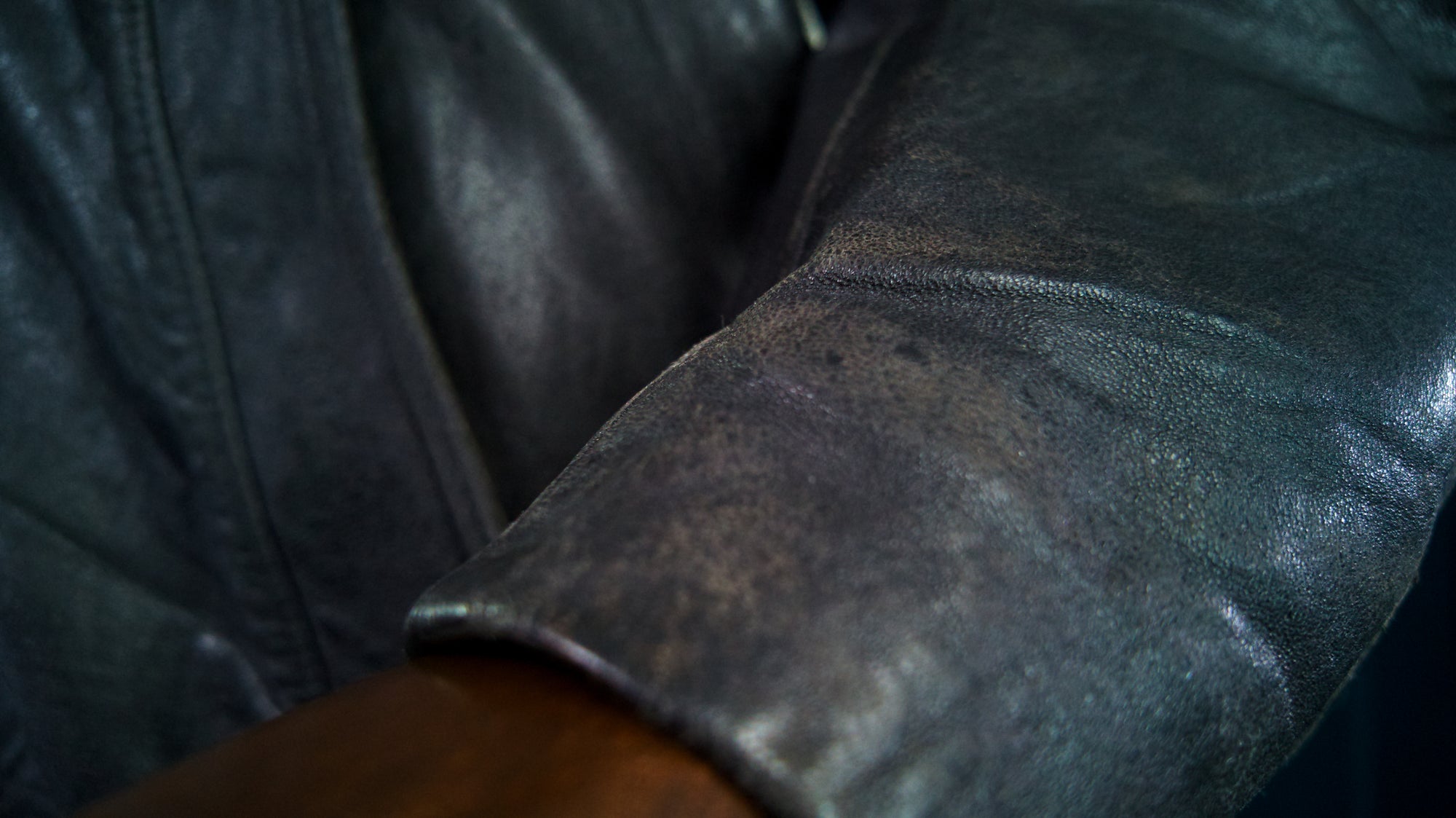 Vintage 1960s French Brown Sheepskin Biker Worker Motorcyle Leather Jacket “M”