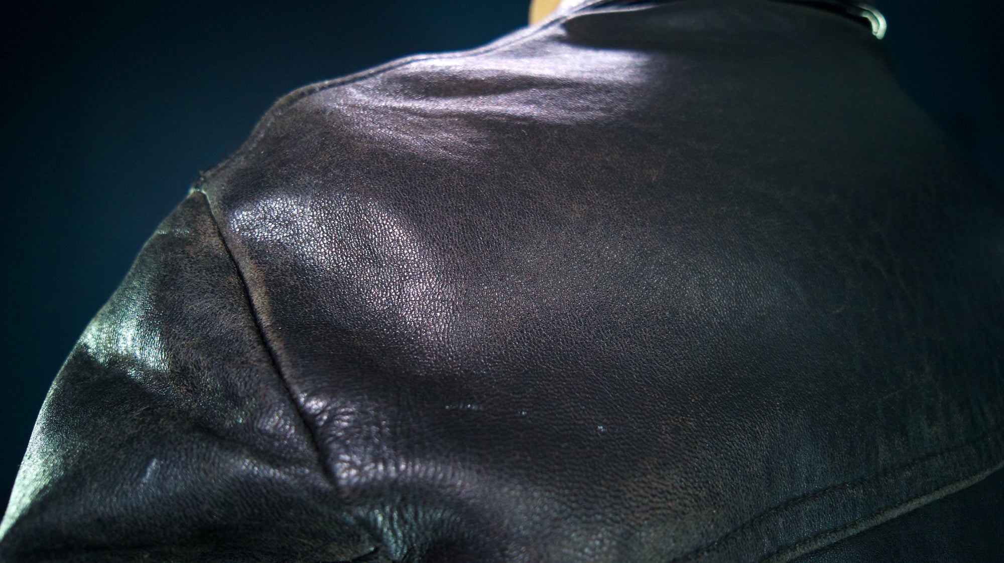 Vintage 1960s French Brown Sheepskin Biker Worker Motorcyle Leather Jacket “M”