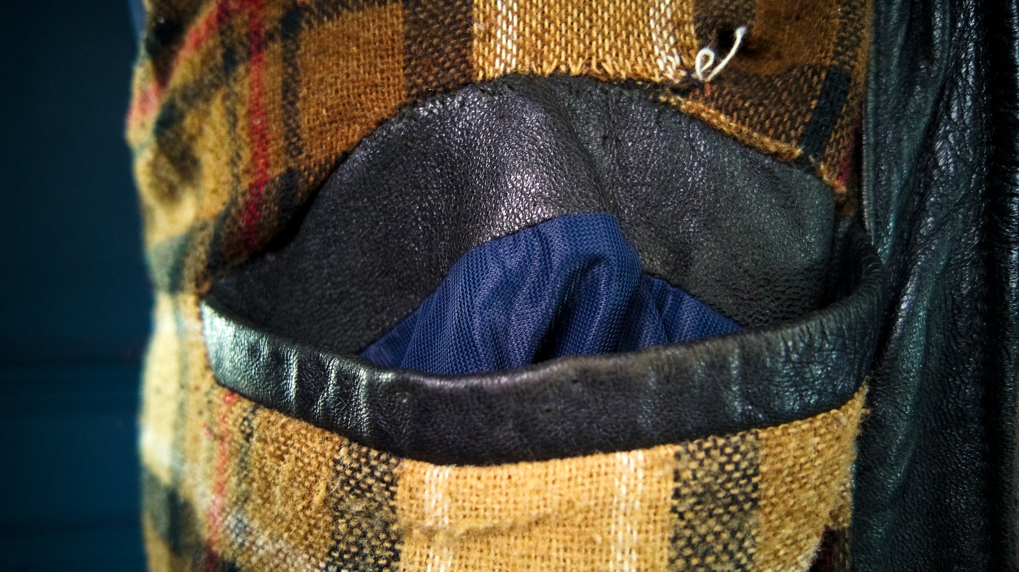 Vintage 1960s French Brown Sheepskin Biker Worker Motorcyle Leather Jacket “M”