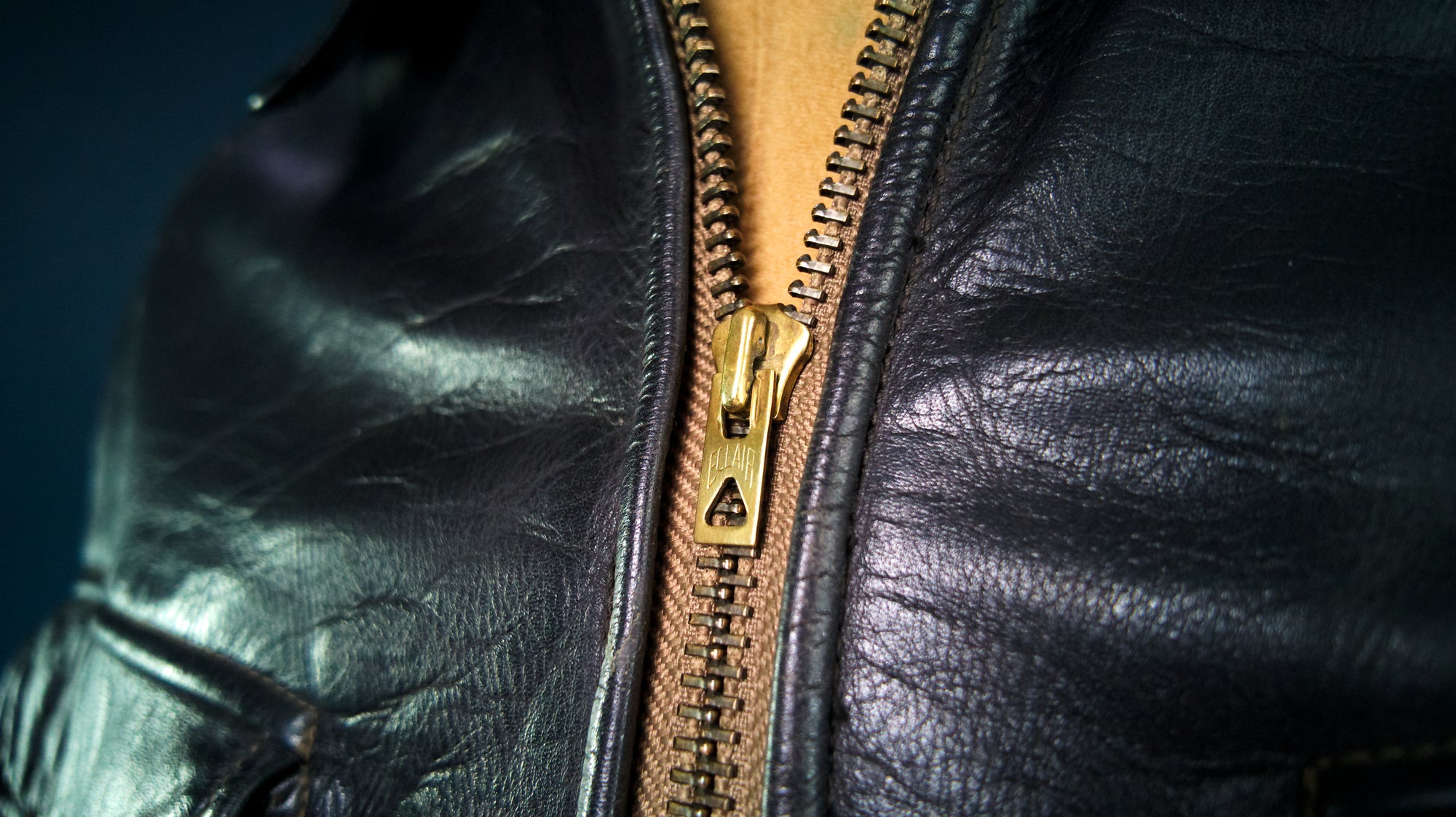 Vintage 1940s Cold War Horsehide Police Biker Patrol Leather Jacket “L