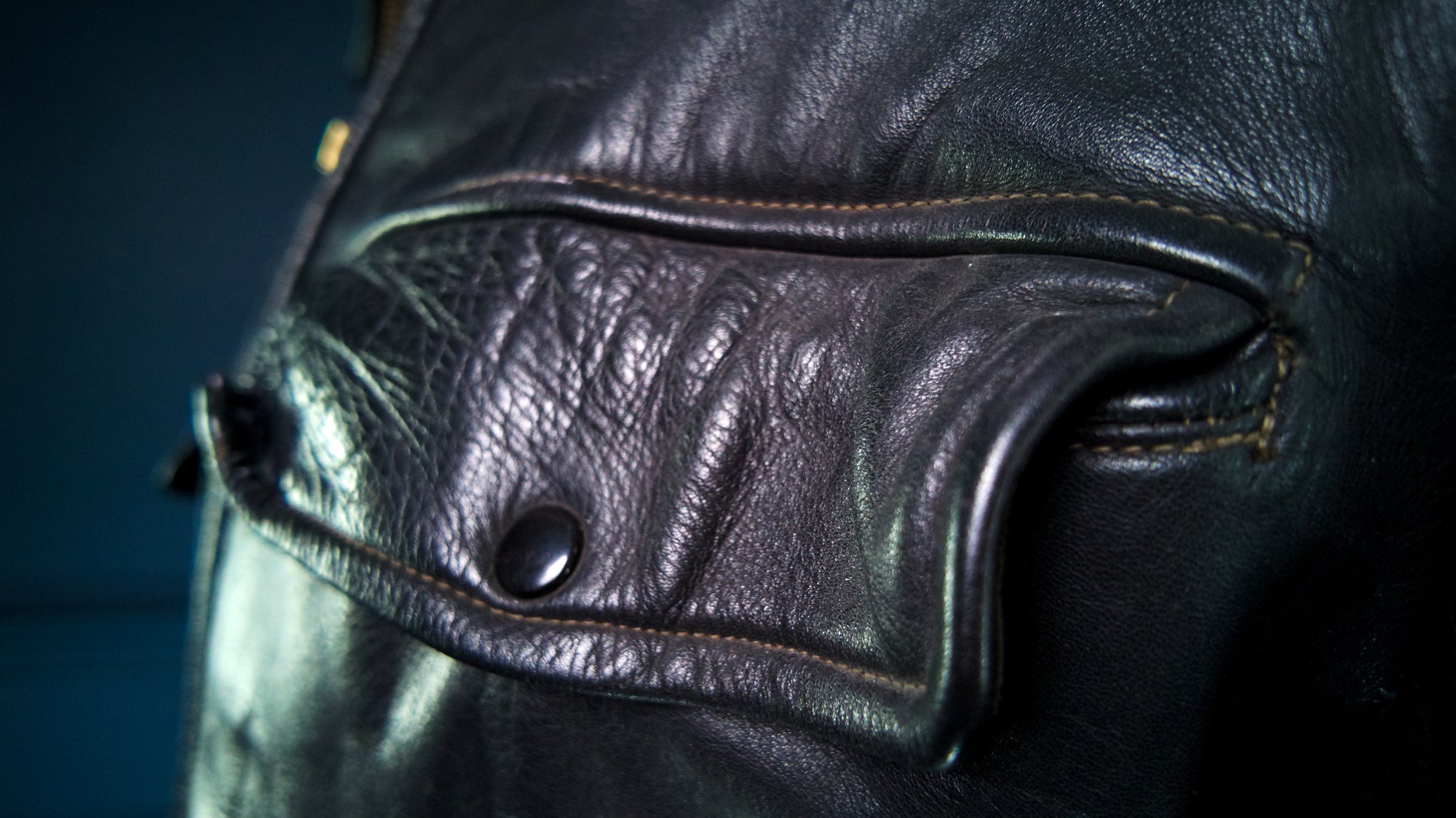 Vintage 1940s Cold War Horsehide Police Biker Patrol Leather Jacket “L