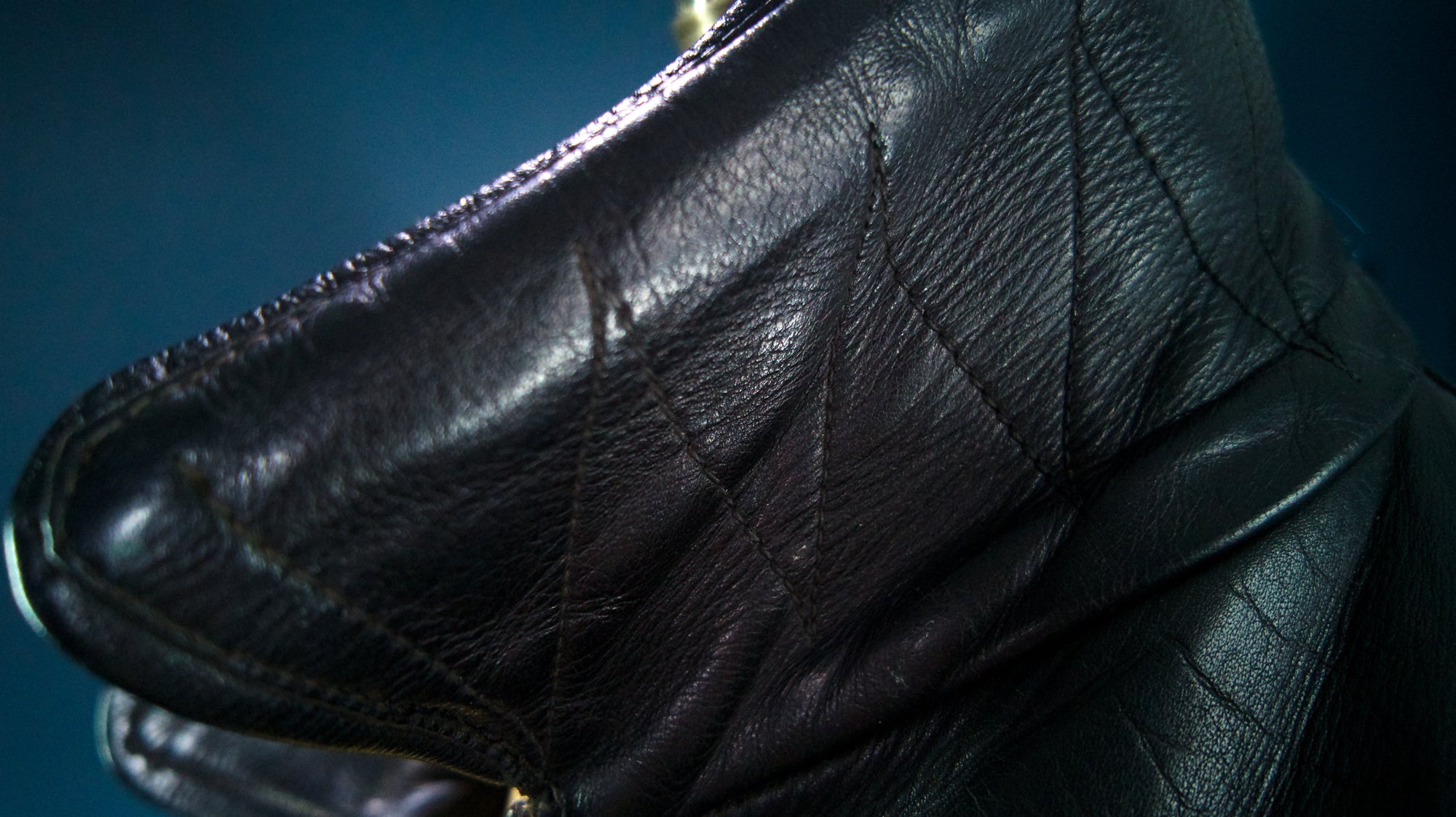 Vintage 1940s Cold War Horsehide Police Biker Patrol Leather Jacket “L