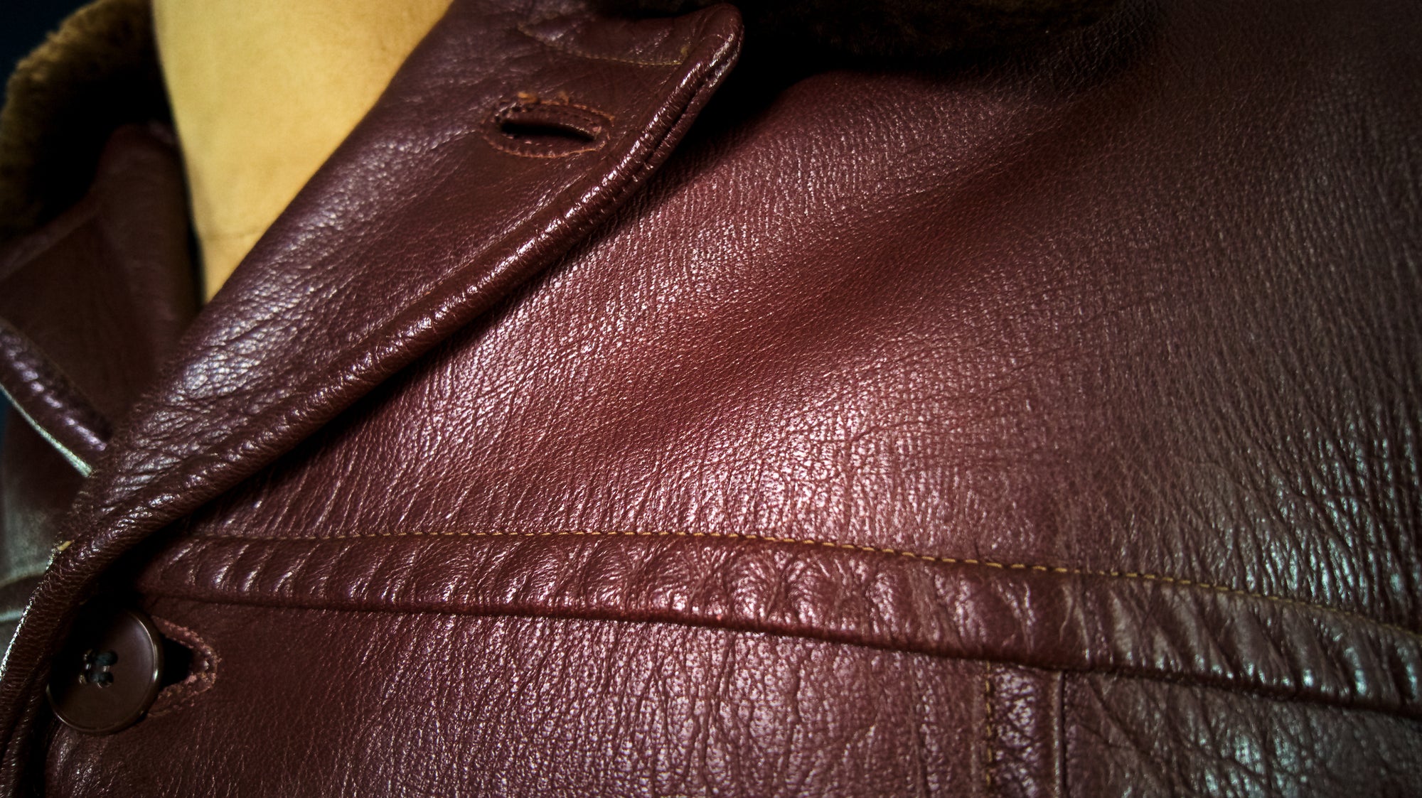 Vintage 1940s Swedish Goatskin Brown Leather Car Coat Motoring Jacket “M”