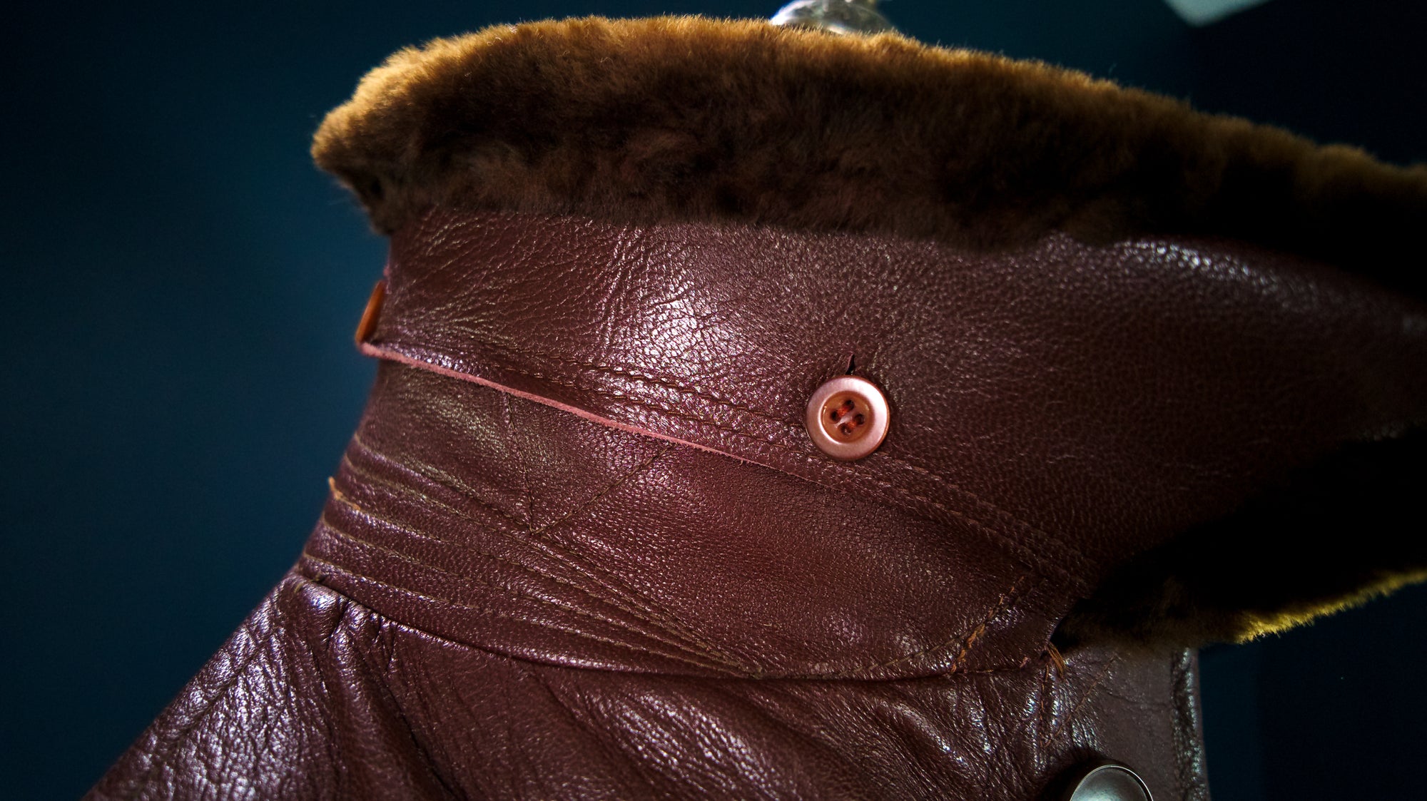 Vintage 1940s Swedish Goatskin Brown Leather Car Coat Motoring Jacket “M”