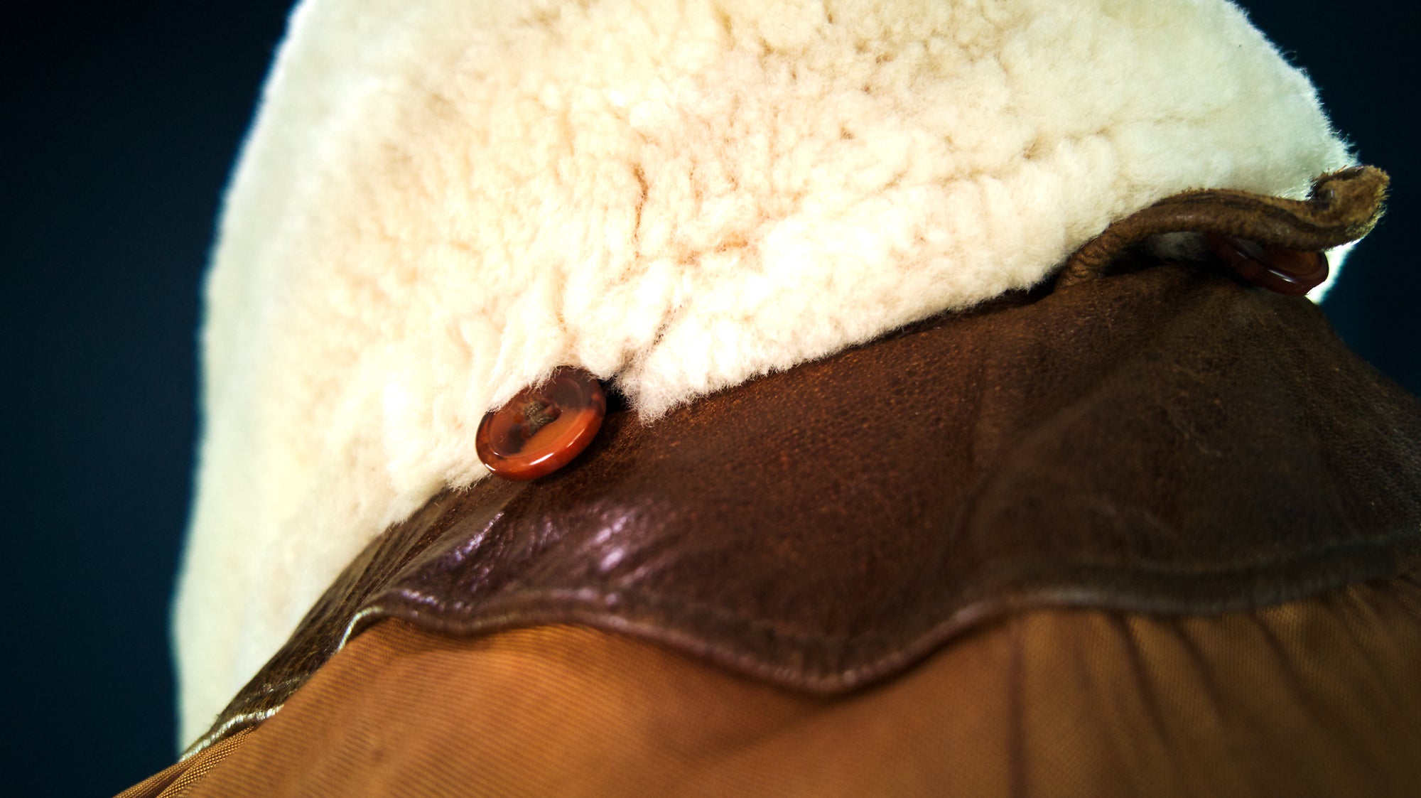 Vintage 90s German Buffalo Flight Bomber Aviator Leather Jacket Fur Collar “M”