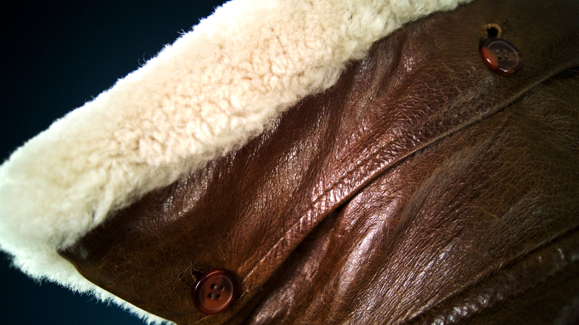 Vintage 90s German Buffalo Flight Bomber Aviator Leather Jacket Fur Collar “M”