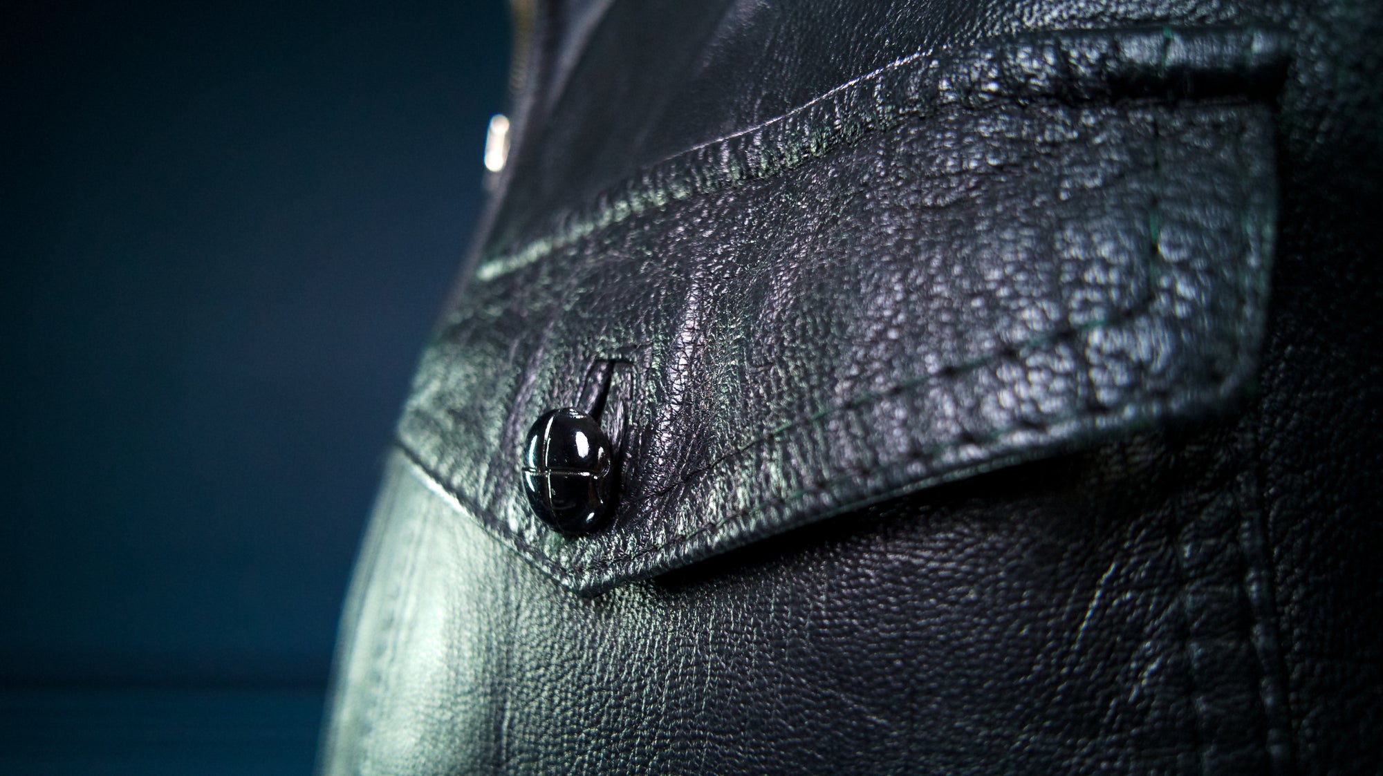 Vintage 1970s German Goatskin Biker Black Moto Battle Blouse Leather Jacket “L"