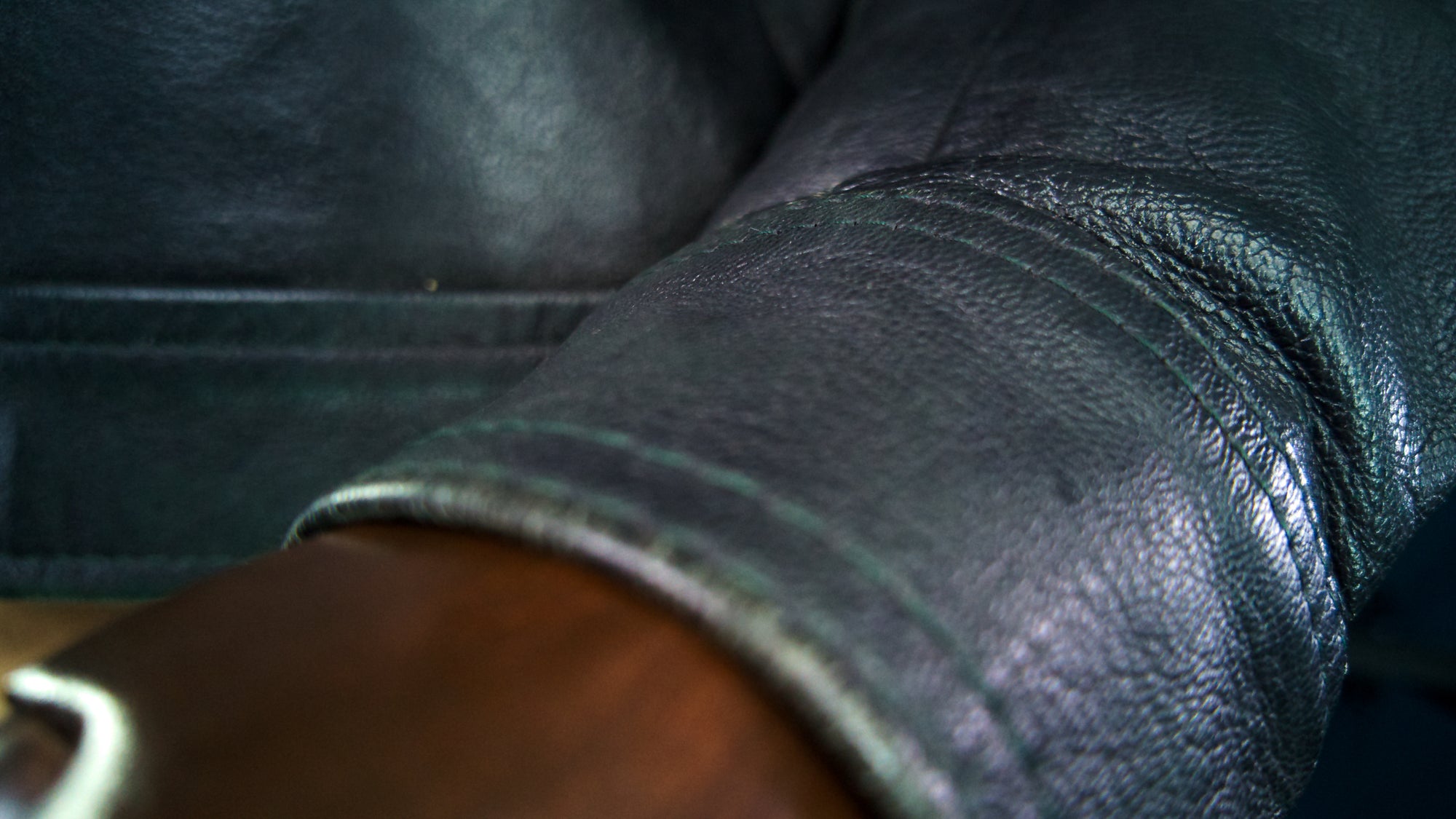 Vintage 1970s German Goatskin Biker Black Moto Battle Blouse Leather Jacket “L"