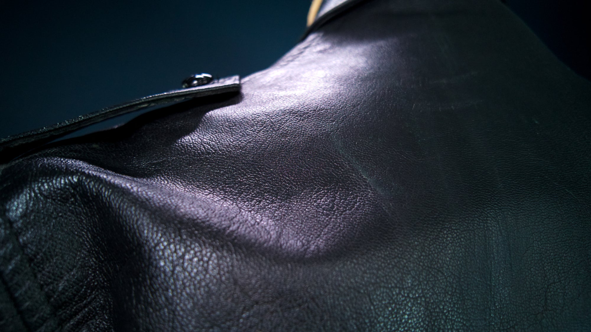 Vintage 1970s German Goatskin Biker Black Moto Battle Blouse Leather Jacket “L"