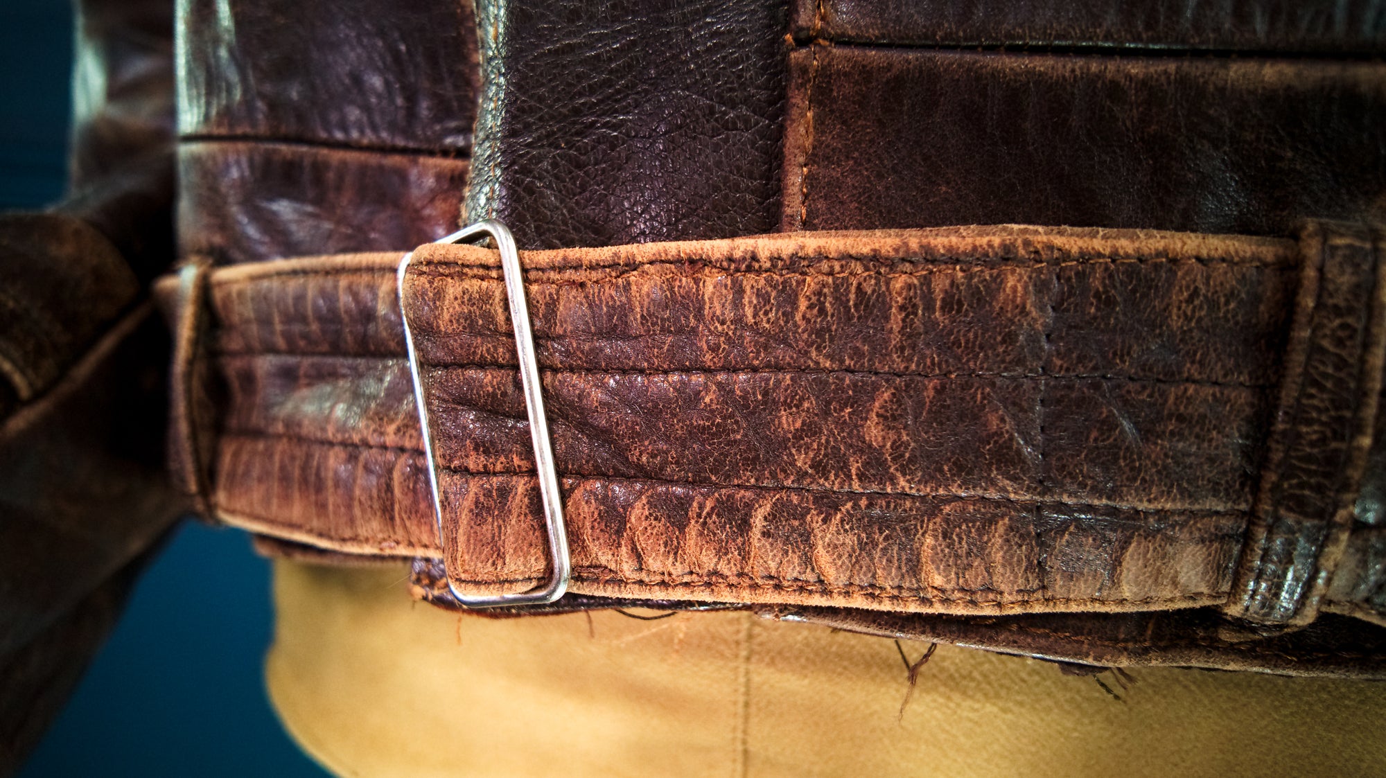 Vintage 1940s WW2 German Horsehide Modified Trenchcoat Biker Leather Jacket “M"