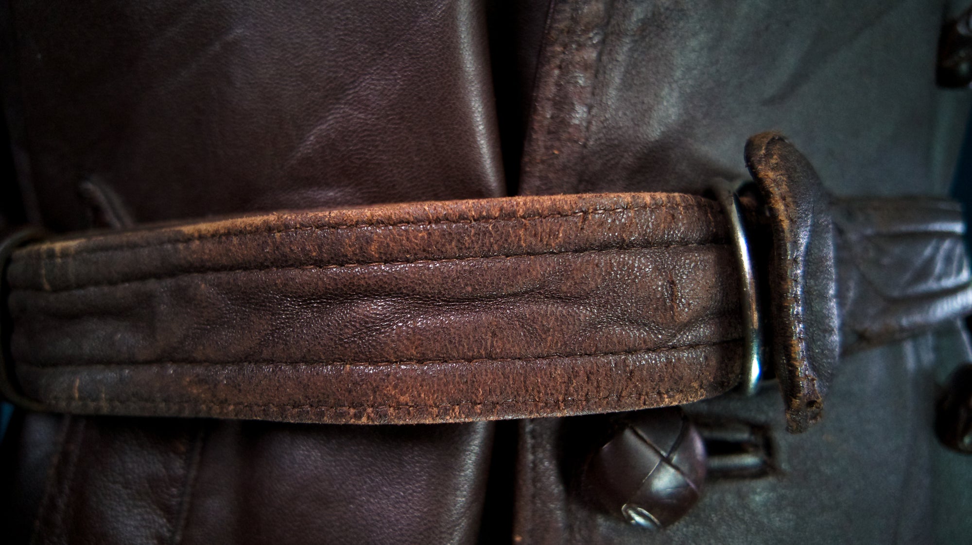 Vintage 1950s French Sheepskin Barnstormer Car Coat Brown Leather Jacket “L”