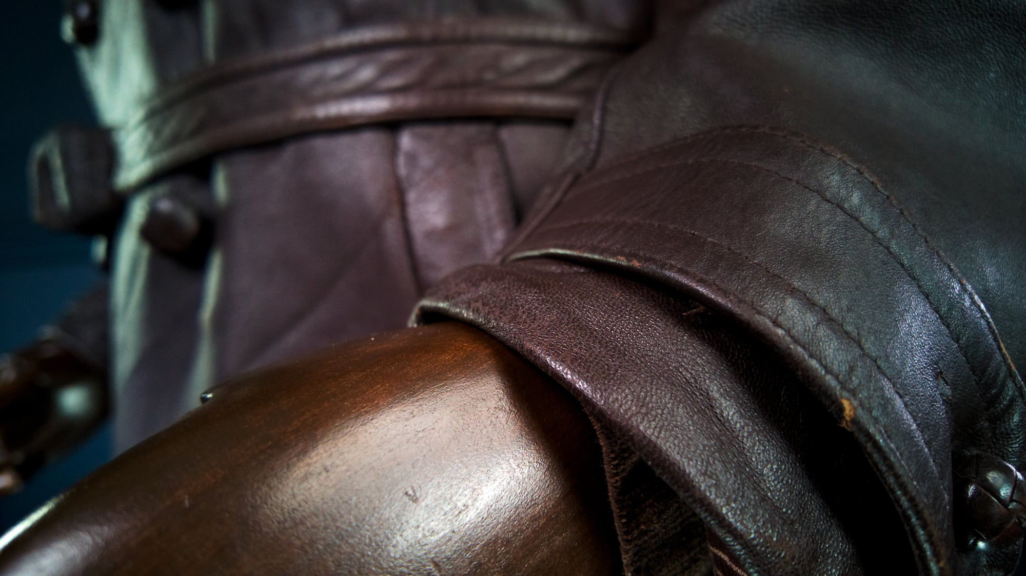 Vintage 1950s French Sheepskin Barnstormer Car Coat Brown Leather Jacket “L”