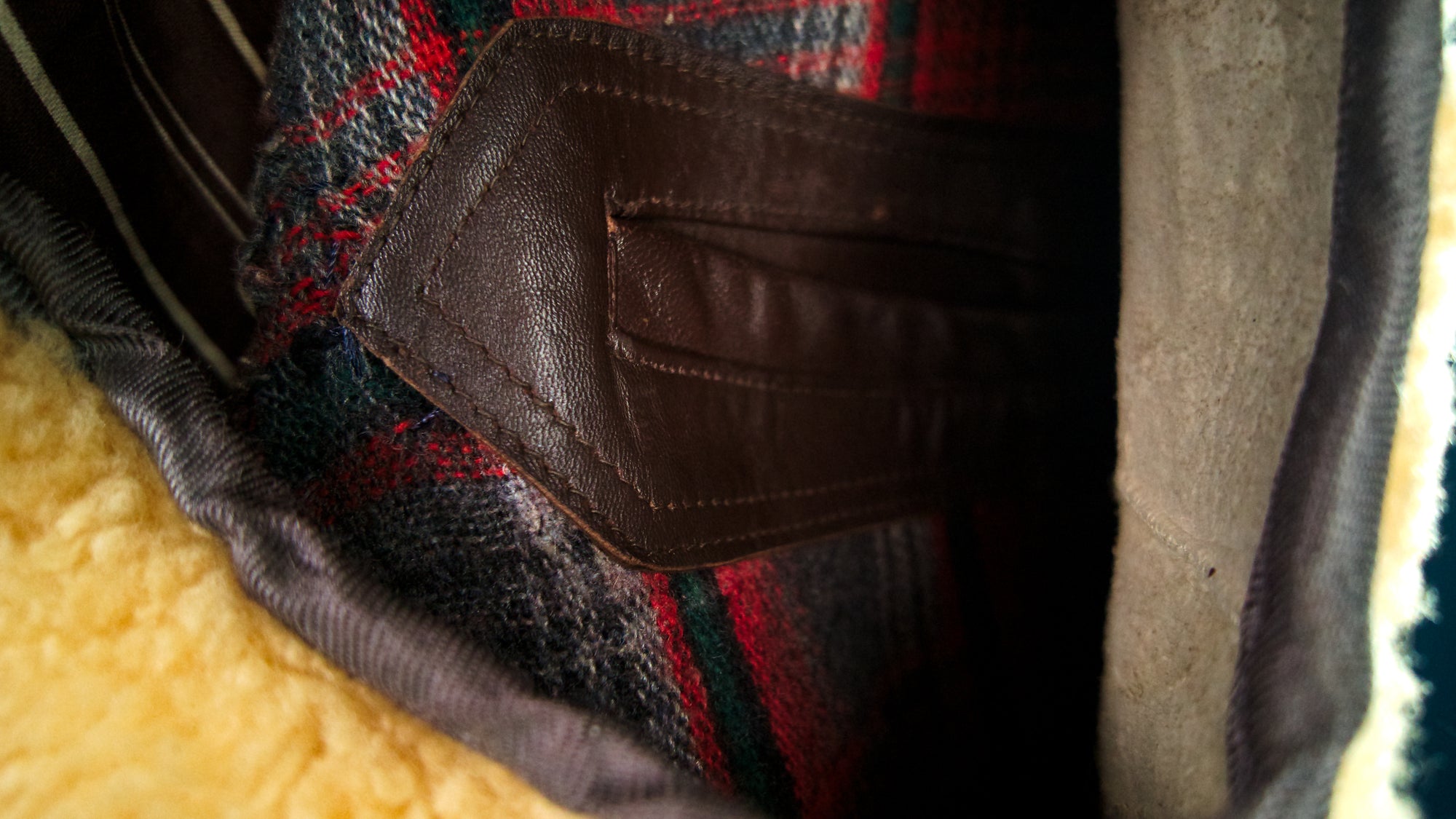 Vintage 1950s French Sheepskin Barnstormer Car Coat Brown Leather Jacket “L”