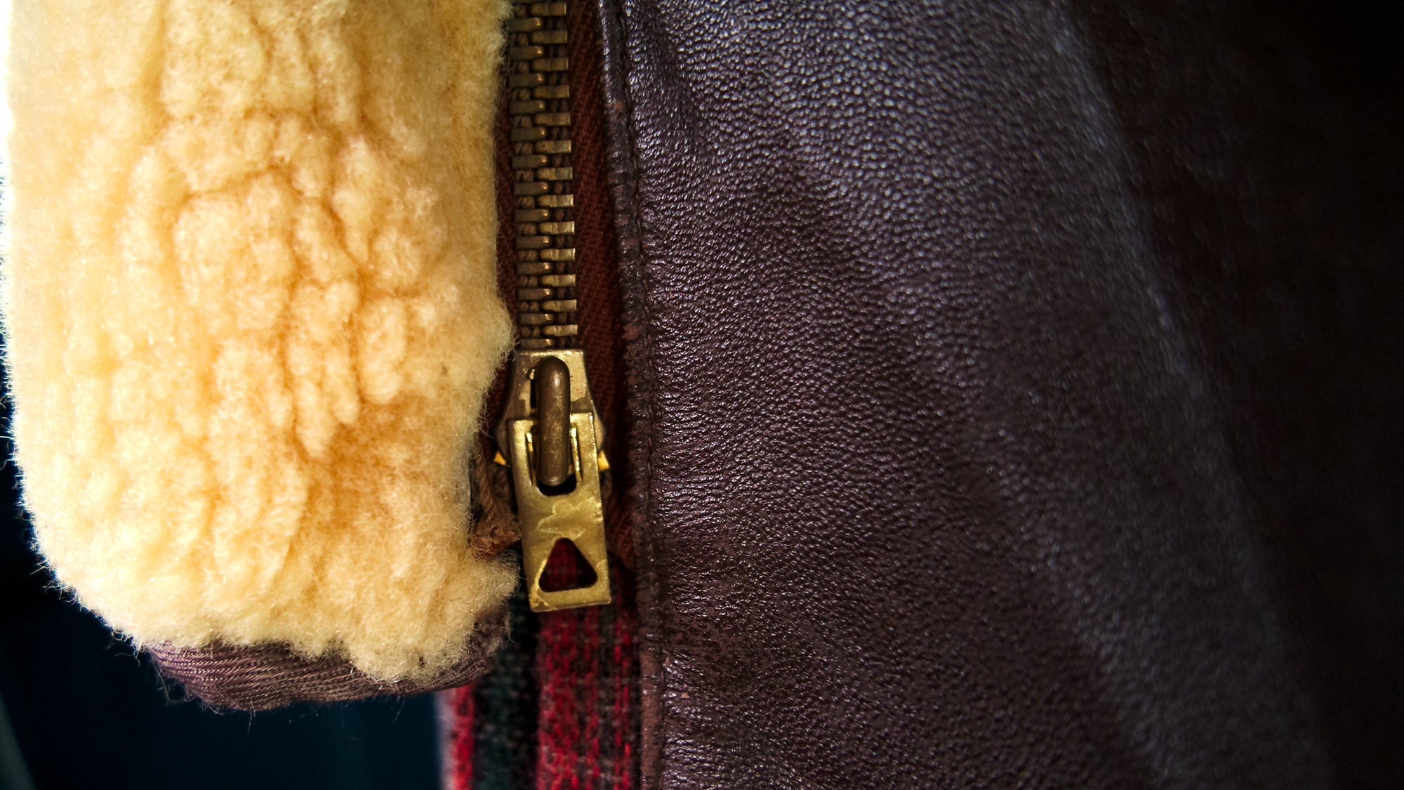 Vintage 1950s French Sheepskin Barnstormer Car Coat Brown Leather Jacket “L”