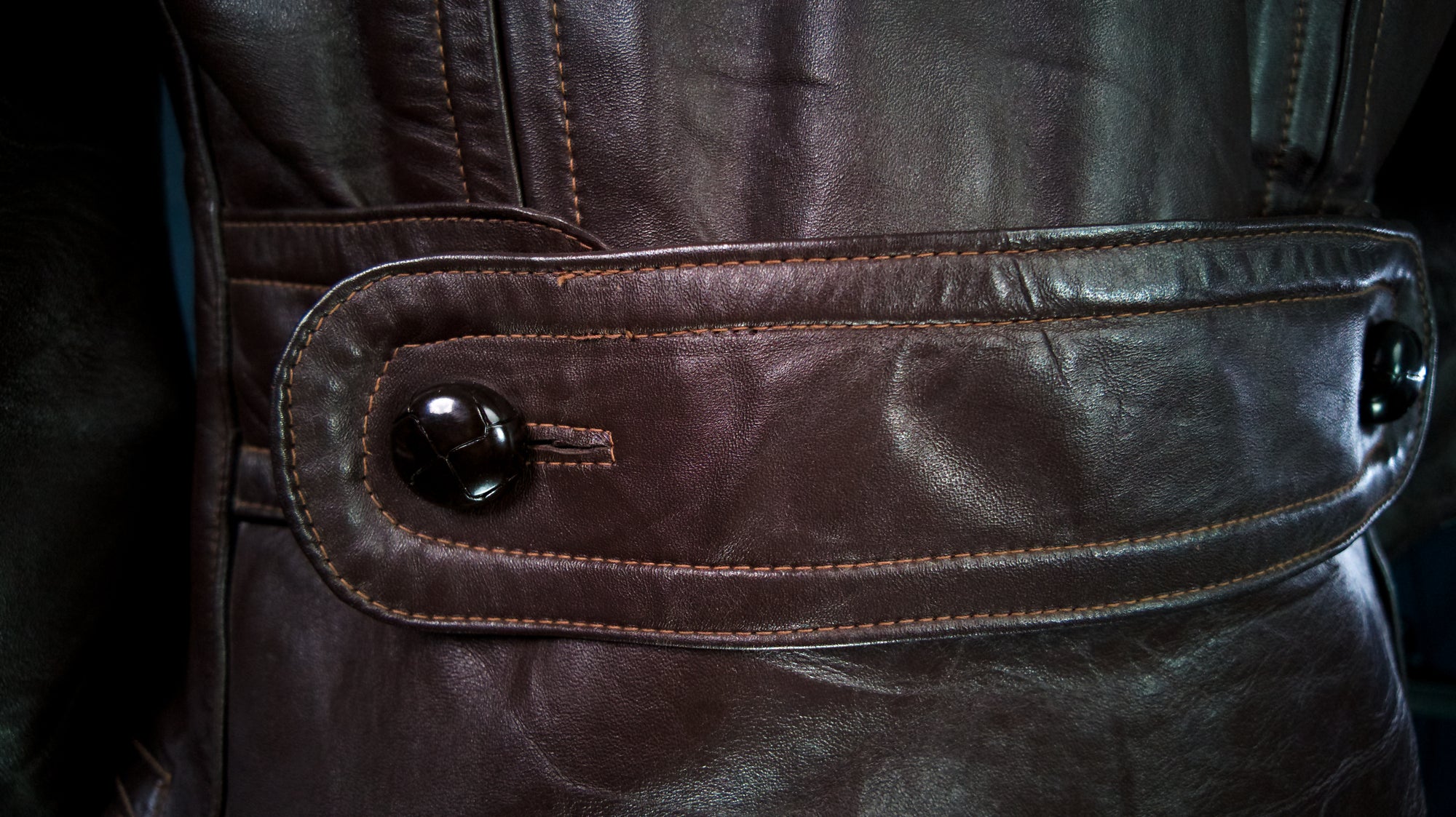 Vintage 1940s WW2 German Horsehide Peacoat Officer Rider Leather Jacket “M”