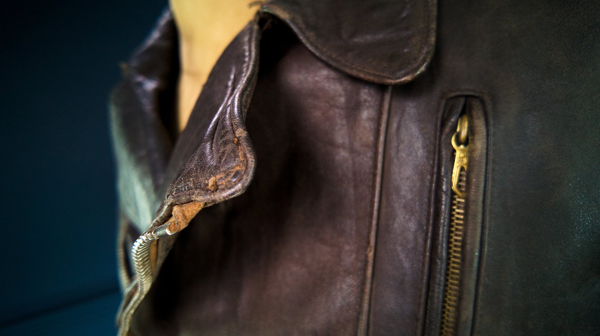 Vintage 1940s WW2 German Sheepskin Biker Motorcycle Dispatch Leather Jacket “M”