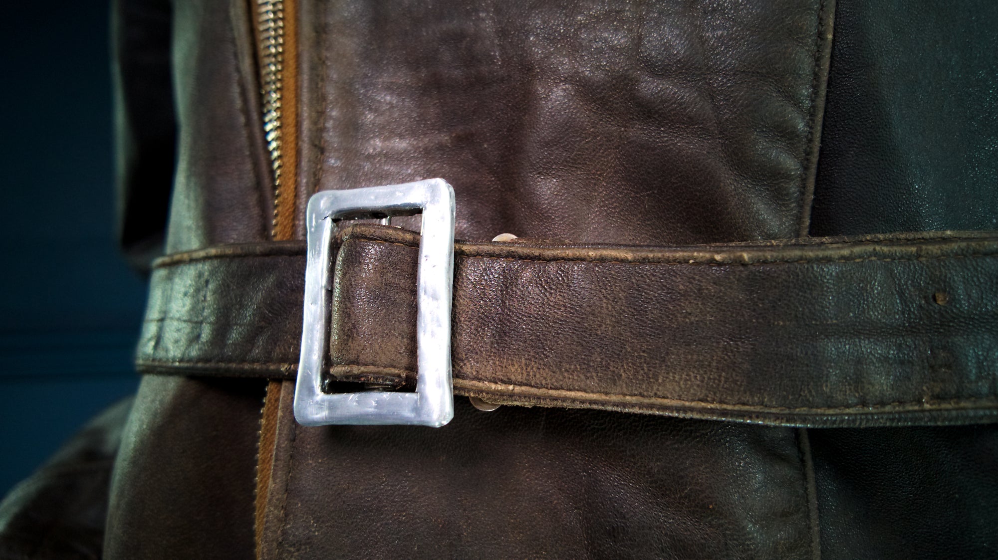 Vintage 1940s WW2 German Sheepskin Biker Motorcycle Dispatch Leather Jacket “M”