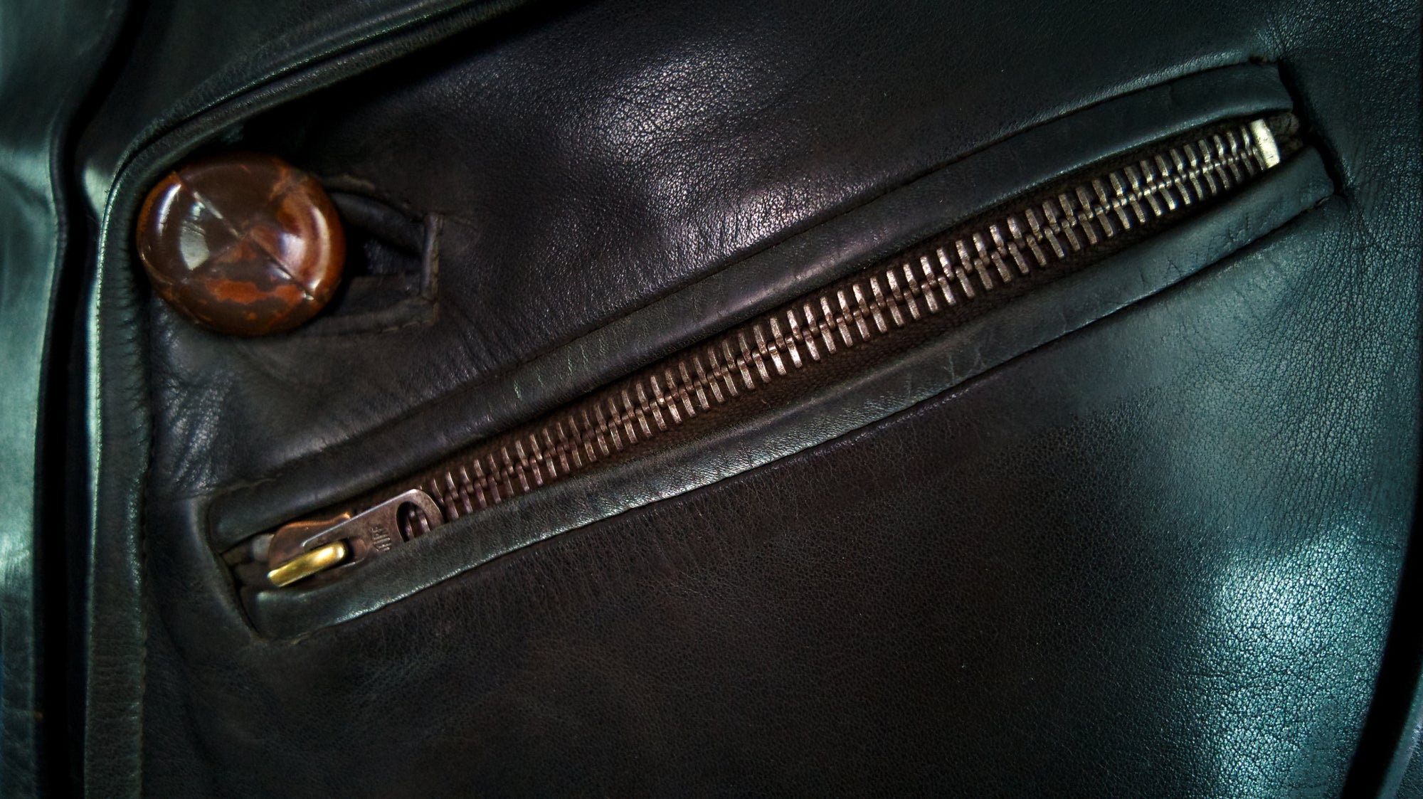 Vintage 1960s East German Cold War Horsehide Biker Rider Leather Jacket “M”