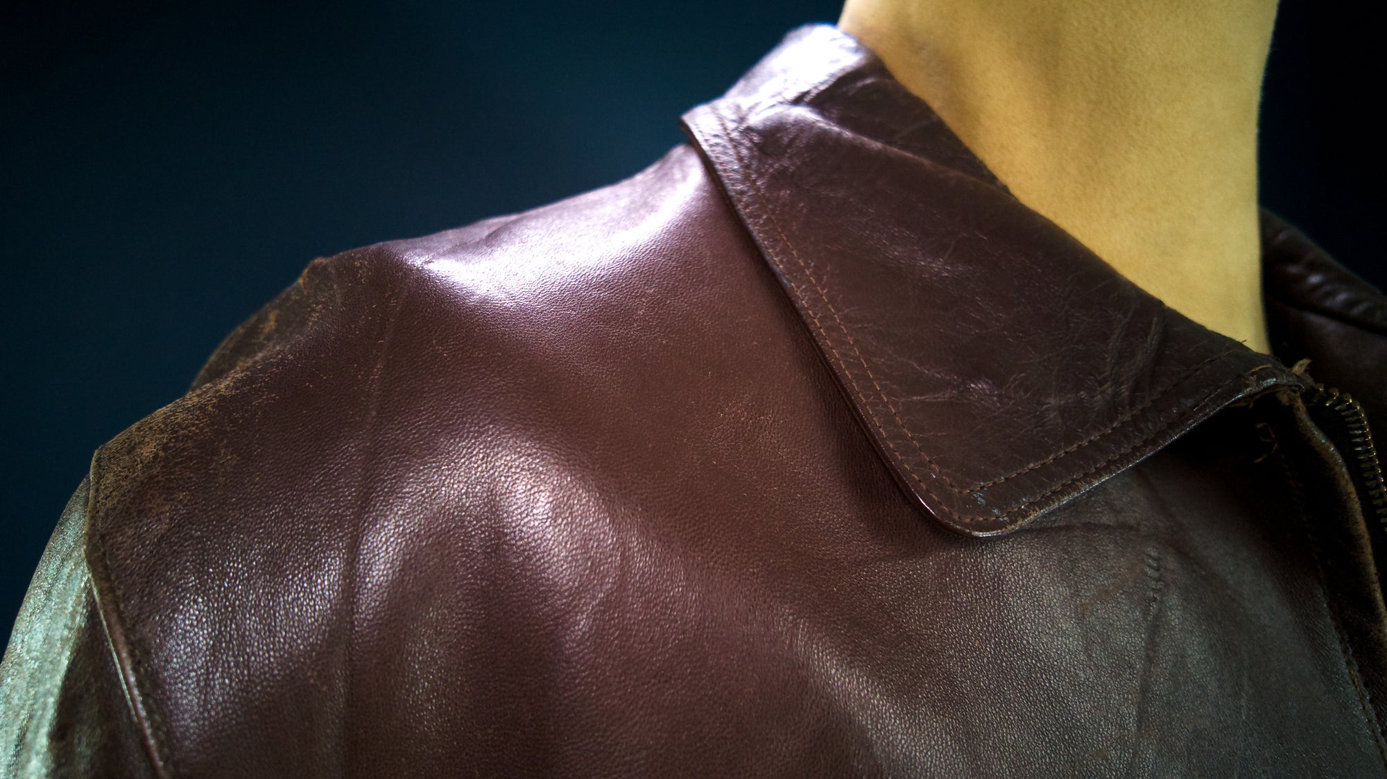 Vintage 1950s Cold War French Sheepskin Worker Biker Rider Leather Jacket “L”