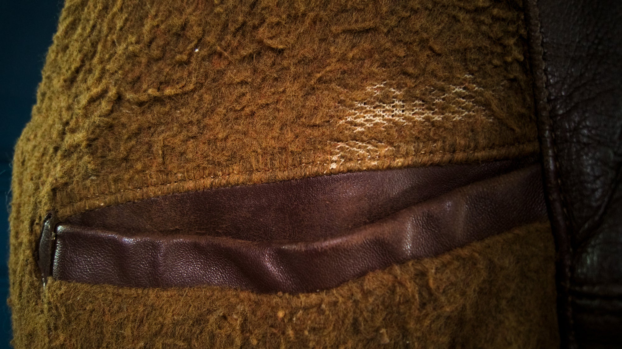 Vintage 1950s Cold War French Sheepskin Worker Biker Rider Leather Jacket “L”