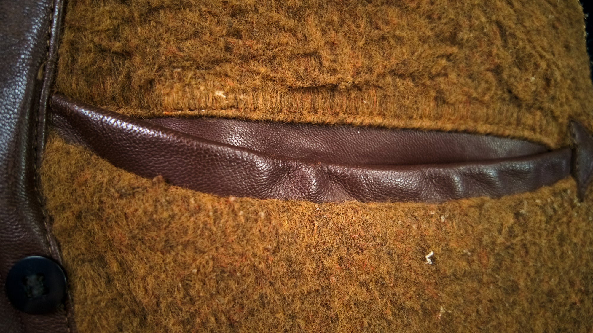 Vintage 1950s Cold War French Sheepskin Worker Biker Rider Leather Jacket “L”